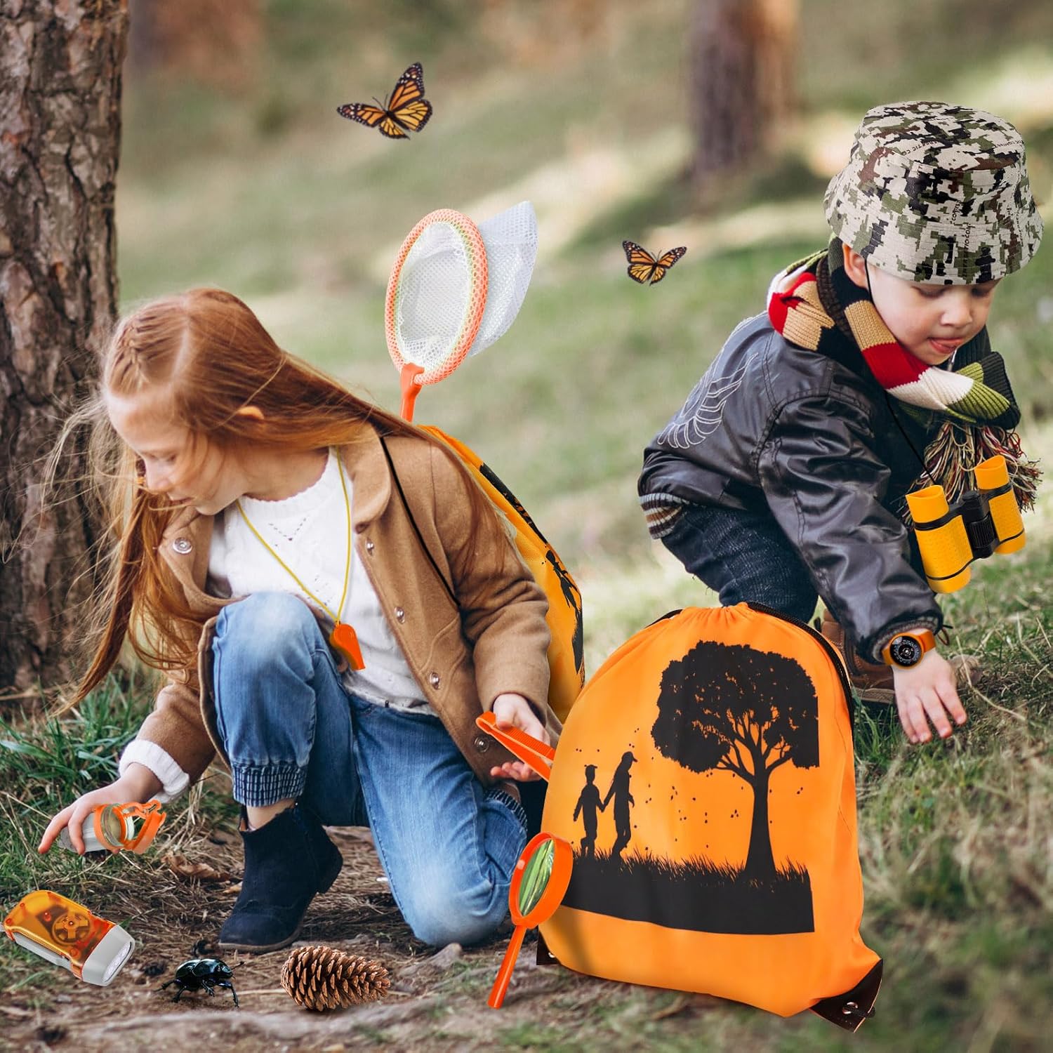YOPINSAND Kids Explorer Kit & Bug Catcher Kit, Camping Gear for Kids, Outdoor Exploration Set with Backpack & Hat, Binoculars, Ideal Outdoor Camping Adventure Toys for Boys Girls 3-12 - Image 7