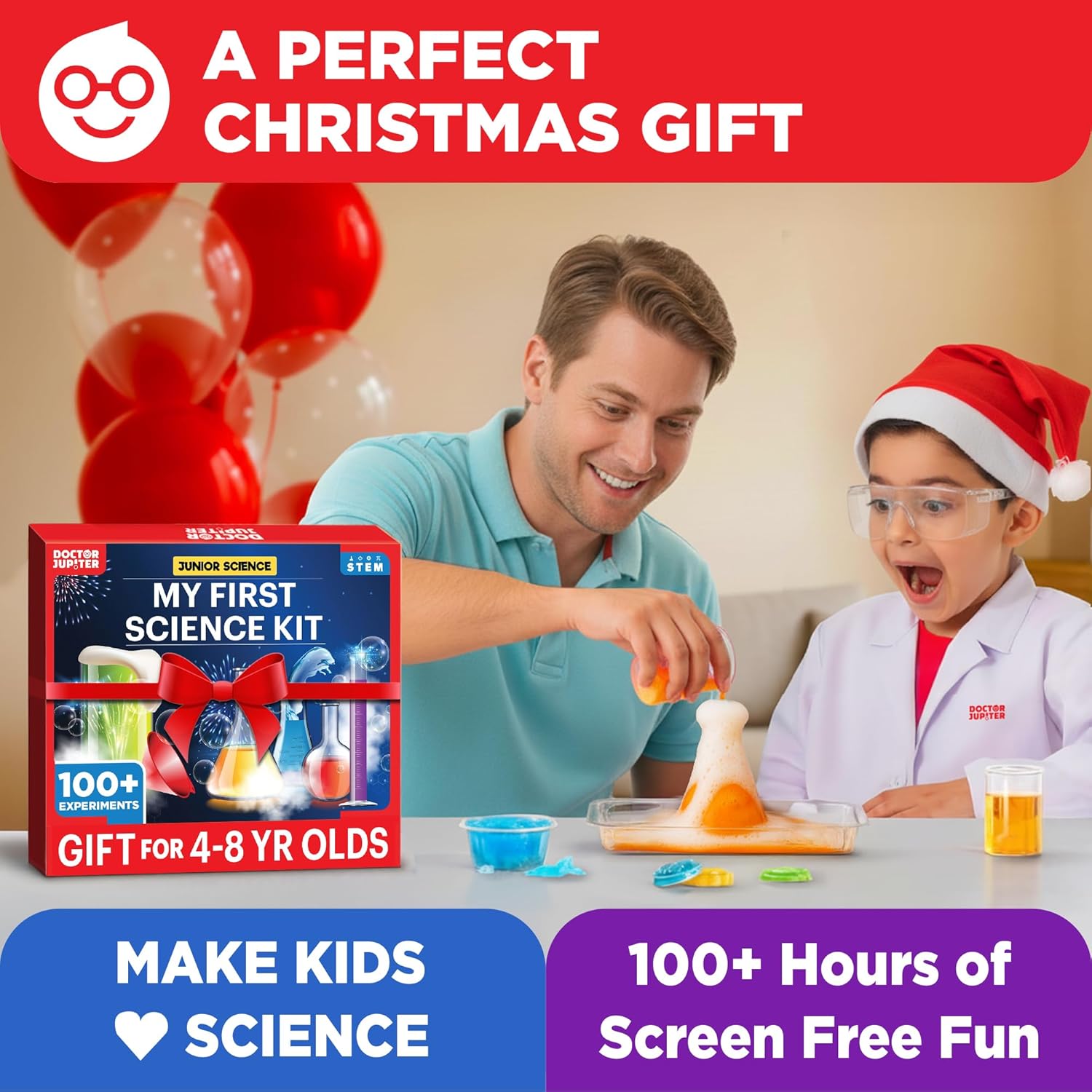 Doctor Jupiter My First Science Kit for Kids Ages 4-5-6-7-8 | Birthday Gift Ideas for 4+ Year Old Boys & Girls | Toy Stem Kit with 100+ Experiments | Learning & Educational Projects - Image 9