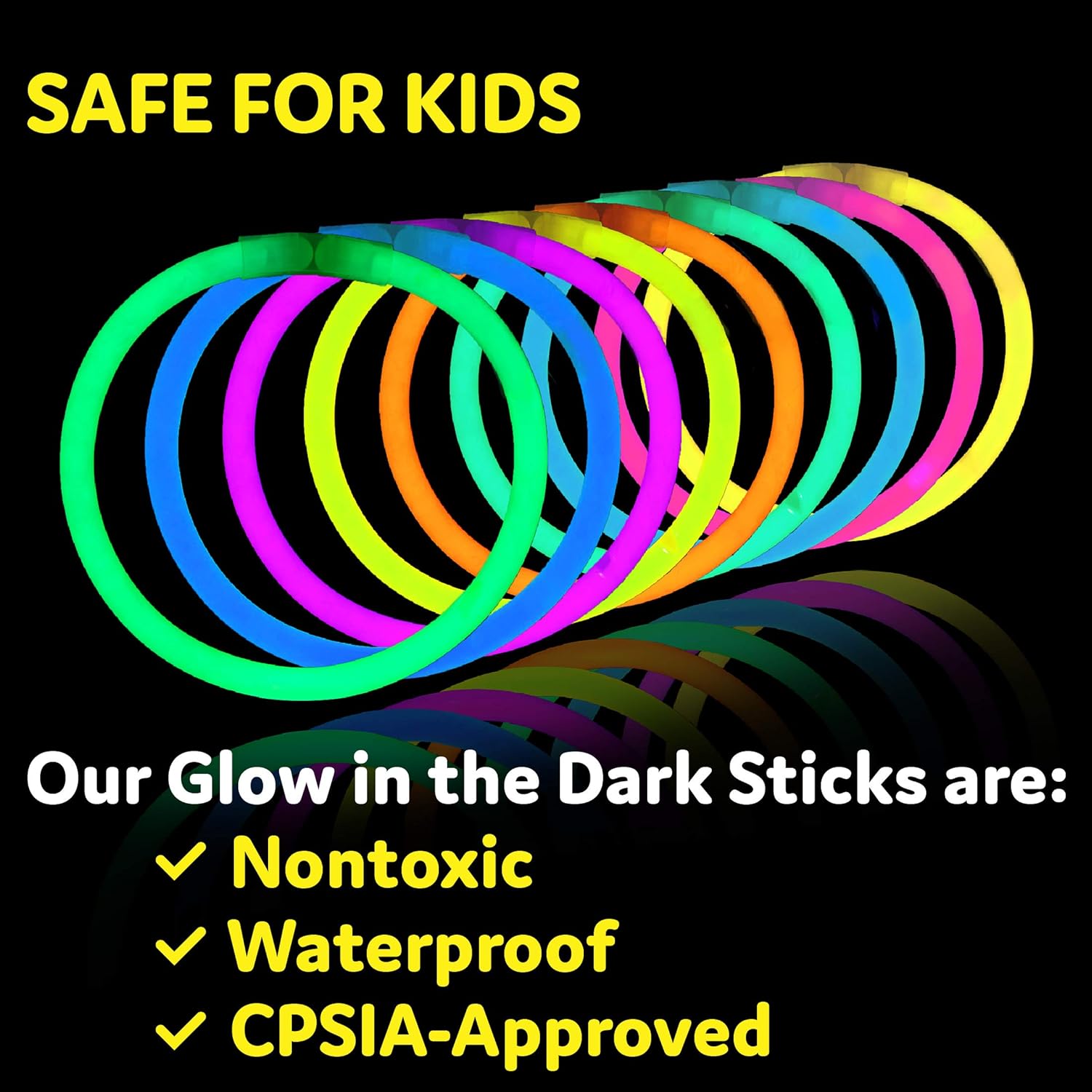 PartySticks Glow Sticks Party Supplies 100pk - 8 Inch Glow in the Dark Light Up Sticks Party Favors, Glow Party Decorations, Neon Party Glow Necklaces and Glow Bracelets with Connectors - Image 6