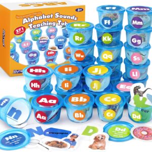 Joyreal 271 PCS Alphabet Learning Toys for Toddlers 3-5, ABC Phonics Games with 26 Sorting Tubs & Flash Cards, Montessori Preschool Classroom Must Haves, Letter Sounds Recognition Activities