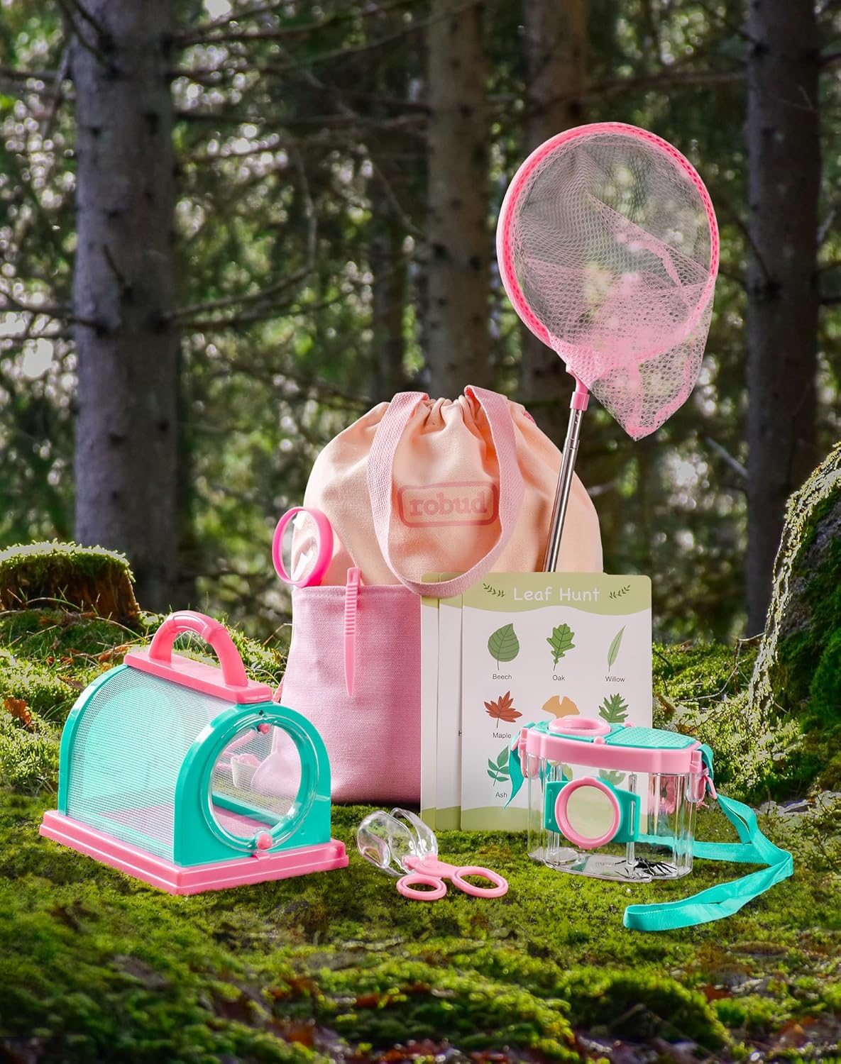 ROBUD Kids Explorer Kit, Bug Catcher Kit with Bag Kit, Pink Outdoor Exploration Set for Camping, Montessroi Toy for Kids Coming Closer to Nature,WRP28 - Image 7
