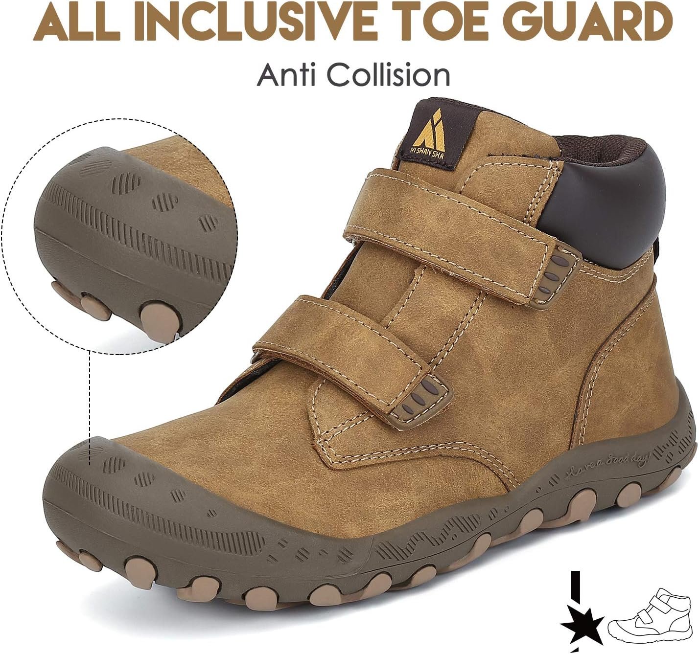 Mishansha Kids Hiking Boots Toddler Girls Boys Hiking Shoes Water-Resistant Anti-Collision Non-Slip Athletic Outdoor Trekking Boots - Image 3