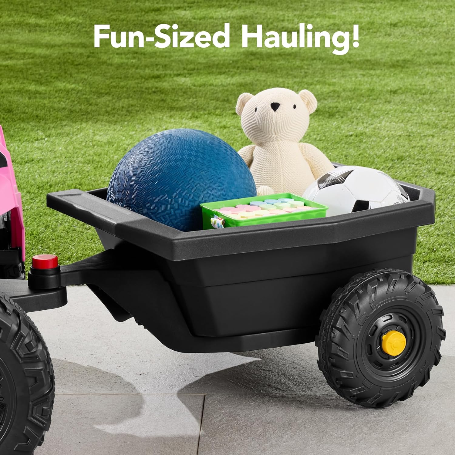 Best Choice Products Kids 12V Electric Ride On UTV Car and Trailer w/Parent Control, LED Lights, 2 Speeds, Bluetooth - Pink - Image 2