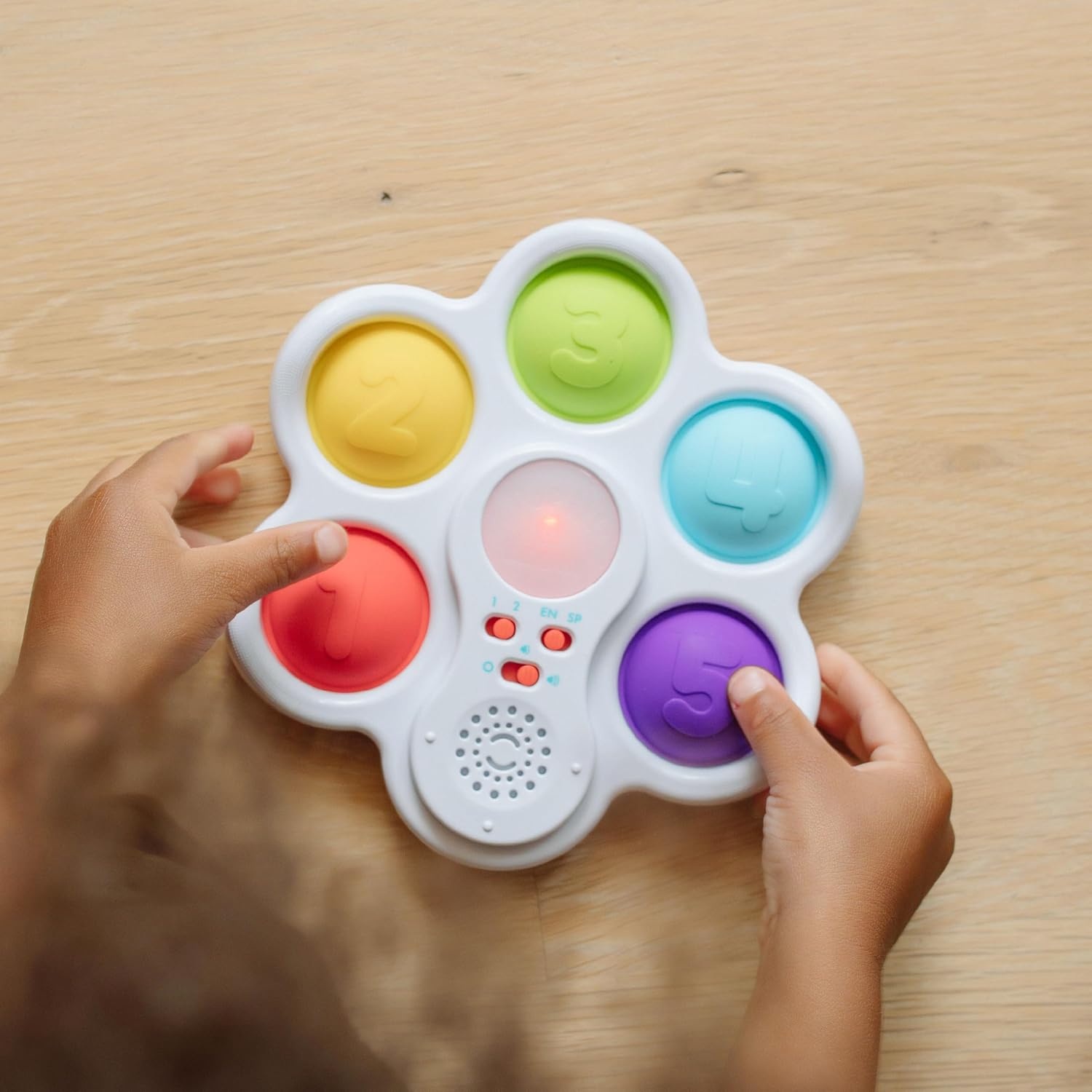 Chuckle & Roar Pop It! and Learn Educational Electronic Popping Toy – Bilingual Baby Learning Toy (English & Spanish), Lights & Sounds, Numbers, Animals & Colors – Toy for Ages 6 Months–2+ - Image 7