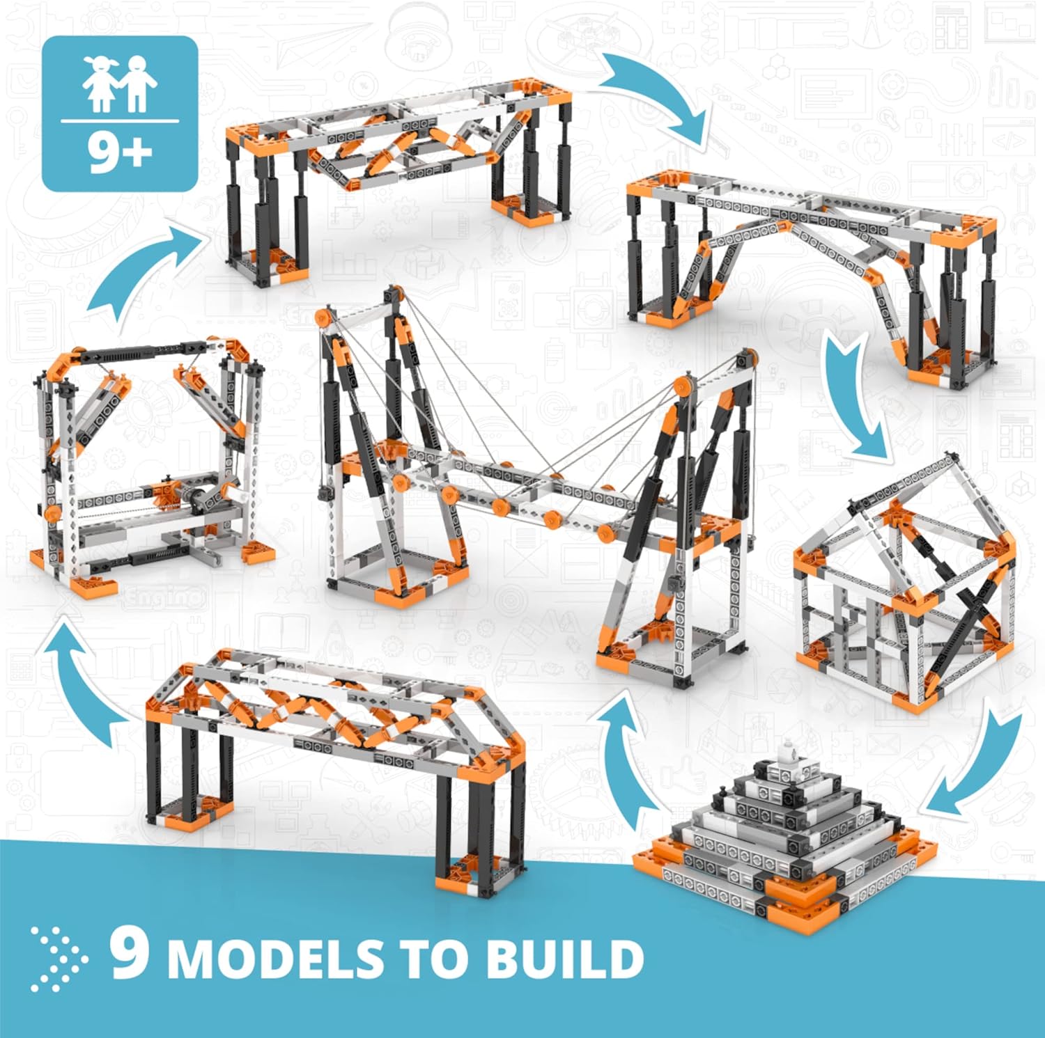 Engino- STEM Toys, Structures, Buildings & Bridges, Building Toys for Kids 9+, STEM Projects, Creative Engineering Kit, Gifts for Boys & Girls (9 Model Options) - Image 2
