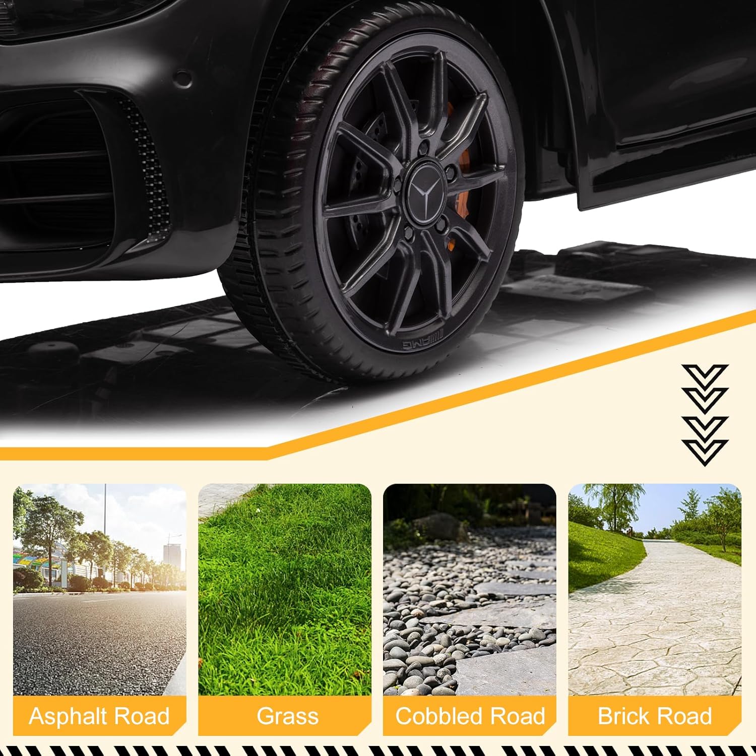 Winado 12V Ride on Car, Licensed Mercedes Benz AMG GTR Battery Powered Electric Vehicle, w/Parent Remote, Wider Seat, LED Lights, Openable Doors, MP3 Player, Smooth Start, 3 Speeds - Black - Image 9
