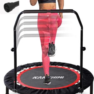 Kanchimi 40″ 48″ Folding Mini Fitness Indoor Exercise Workout Rebounder Trampoline with Handle, Max Load 330lbs