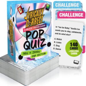 Lyrically Correct 90s & 2000s Pop Music Trivia Card Game for Adults & Families – Finish The Lyrics Party Game for Game Night, Girls Night, Bachelorette Parties & Pop Culture Fans