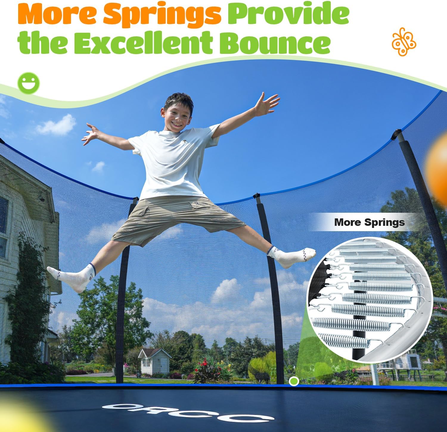 ORCC Kids Trampoline, 1200LBS Weight Capacity Outdoor Trampoline 16 15 14 12 10 8FT Yard Trampolines for Kids Adults - Image 8