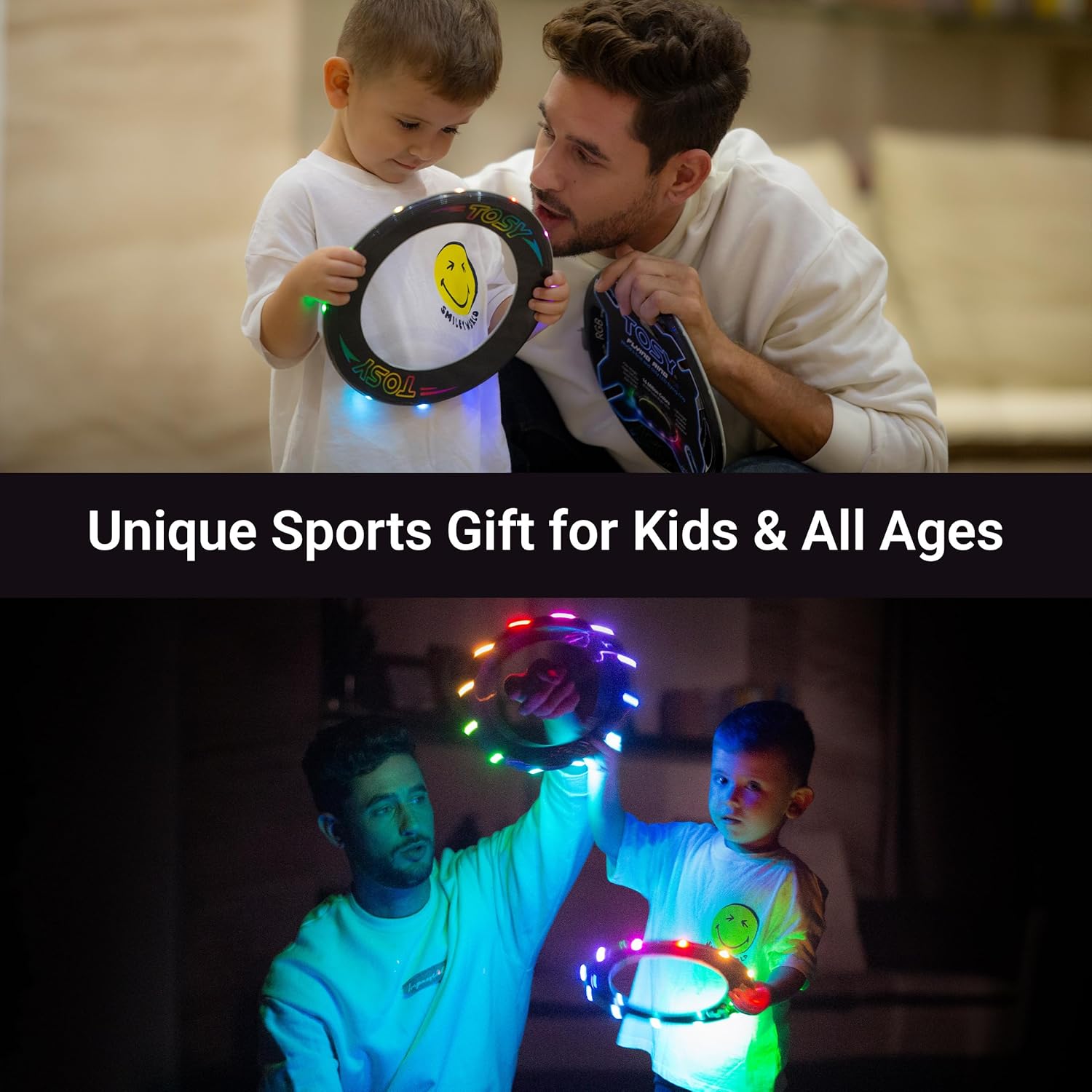 TOSY Flying Ring - 36 RGB Multicolor or 12 Monocolor LEDs, Super Bright, Lost Mode, Auto Light Up, Easter Basket Stuffers Gift for Kid/Teen/Boy/Girl, Safe, Waterproof, Pool/Beach/Camping Toy - Image 4