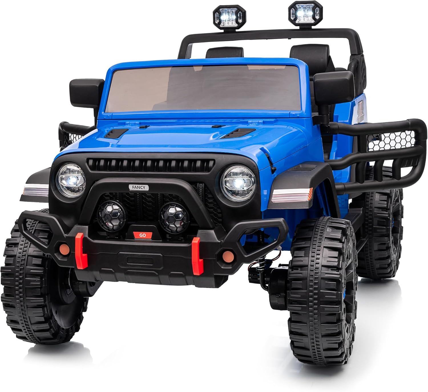 Hikiddo 2 Seater Ride on Car Truck, 12V Kids Electric Ride on Toy for Big Kids Age 3-8 w/Remote Control- Blue