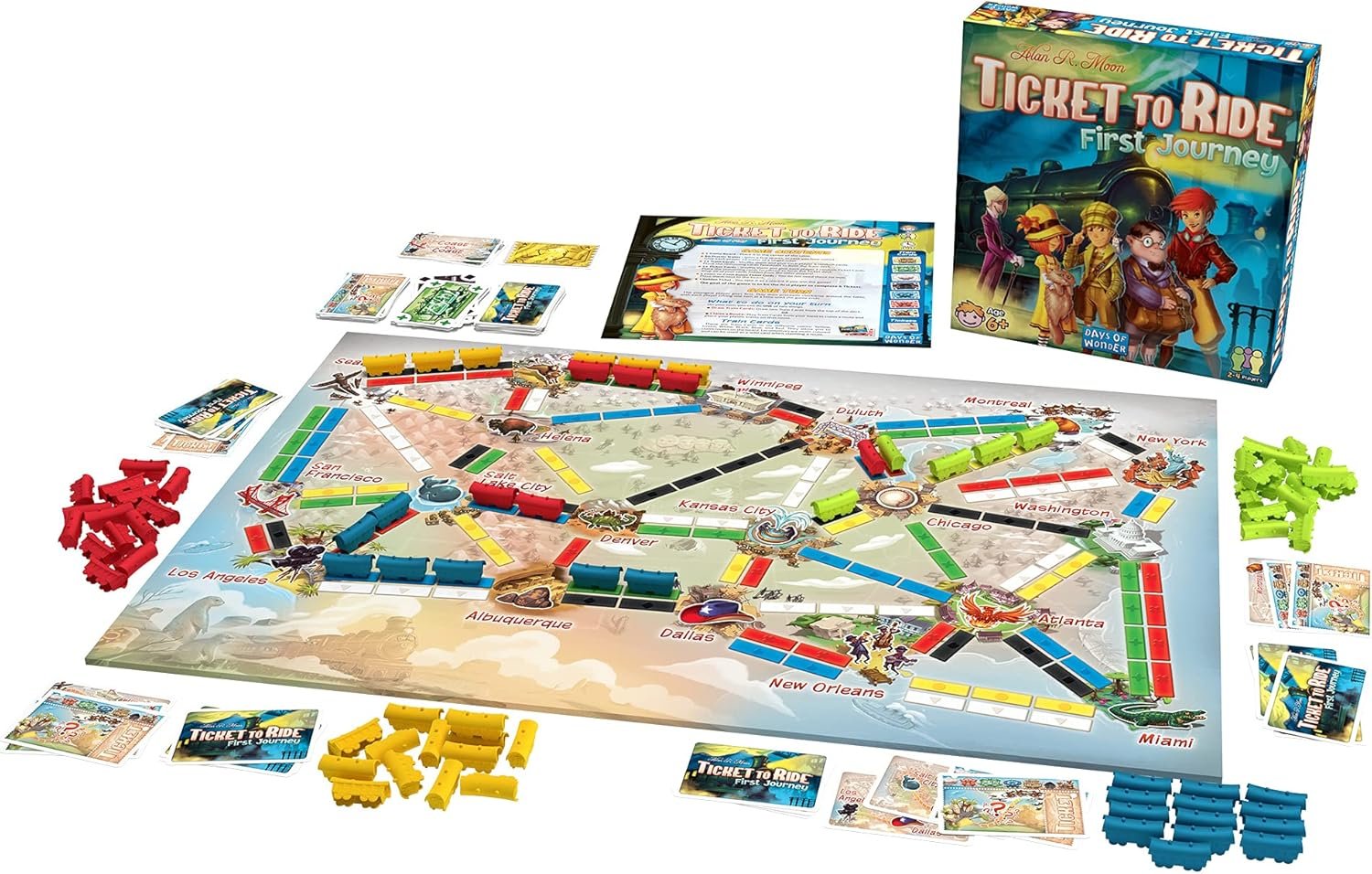 Ticket to Ride First Journey - Kids Train Board Game for Families, Strategy for Children, Board Games for Kids, Family Fun for Children & Families, 2-4 Players Ages 6+, 15-30 Min - Image 3