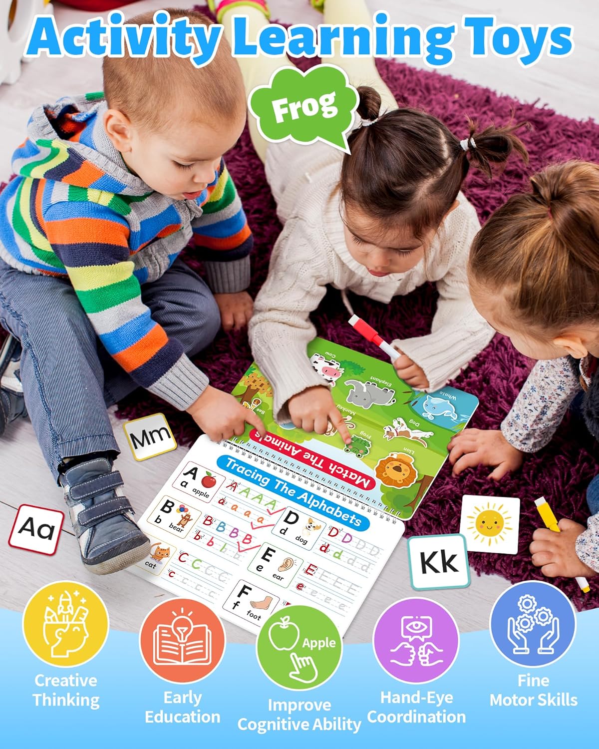 Benresive Busy Book for Toddlers 3-5, Montessori Preschool Learning Activities Book, Educational Sensory Travel Toys for Kids, Birthday Gifts for Boys Girls Ages 3+ - Image 2