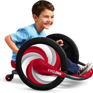 Radio Flyer Cyclone, For Ages 3-7, Arm-Powered Ride On, 16″ Wheels, 360-degree Spins, Forward/Reverse Action, Ergonomic Seat & Frame, Comfort Hand Grips, Solid Steel, 69 lb Capacity, Kids Ride On Toys