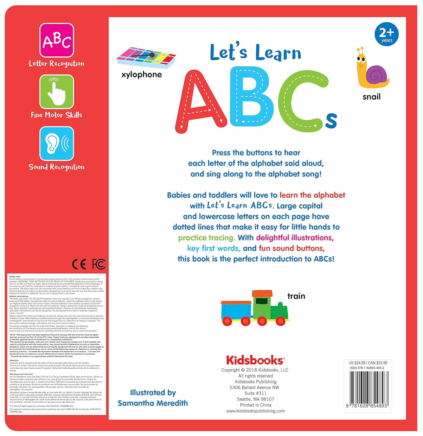 Let’s Learn ABCs – Interactive Toddler Sound Book with 27 Buttons | Tracing, Alphabet Song, Children's Board Book | Learn Letters & First Words | Fun Learning Activities for Boys & Girls - Image 2