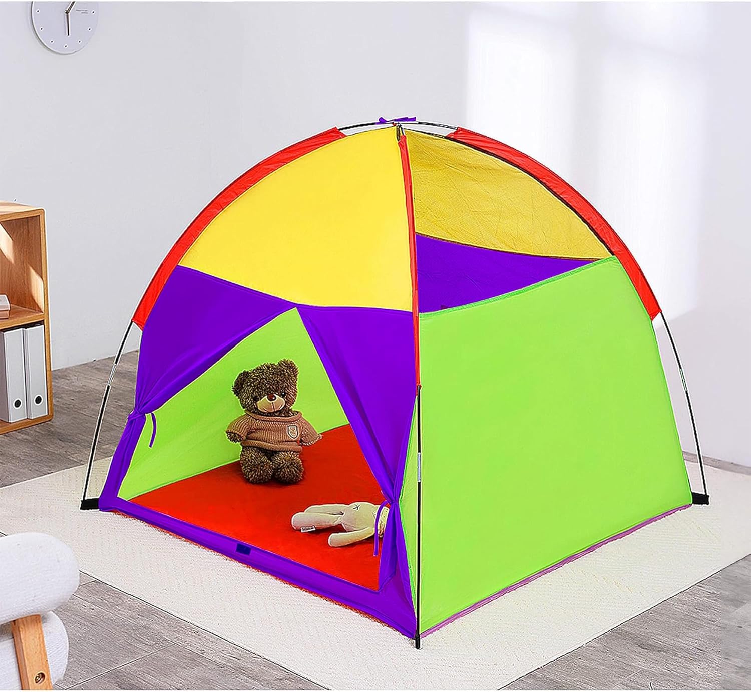 ATDAWN Kids Play Tent, Kids Pop Up Tent, Camping Playground, Indoor/Outdoor Children Playhouse for Boys and Girls, Rainbow Color - Image 8