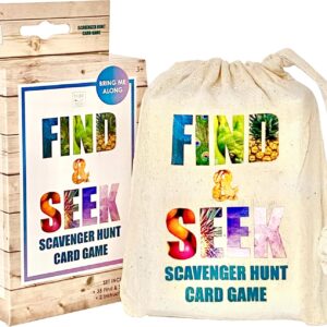 Hapinest Find and Seek Scavenger Hunt Card Game, Indoor Outdoor Activities for Kids Toddler & Family, Beach Camping Travel Car Games for Road Trips, Kids Scavenger Hunt Game Age 3 4 5 6 Years Old & Up
