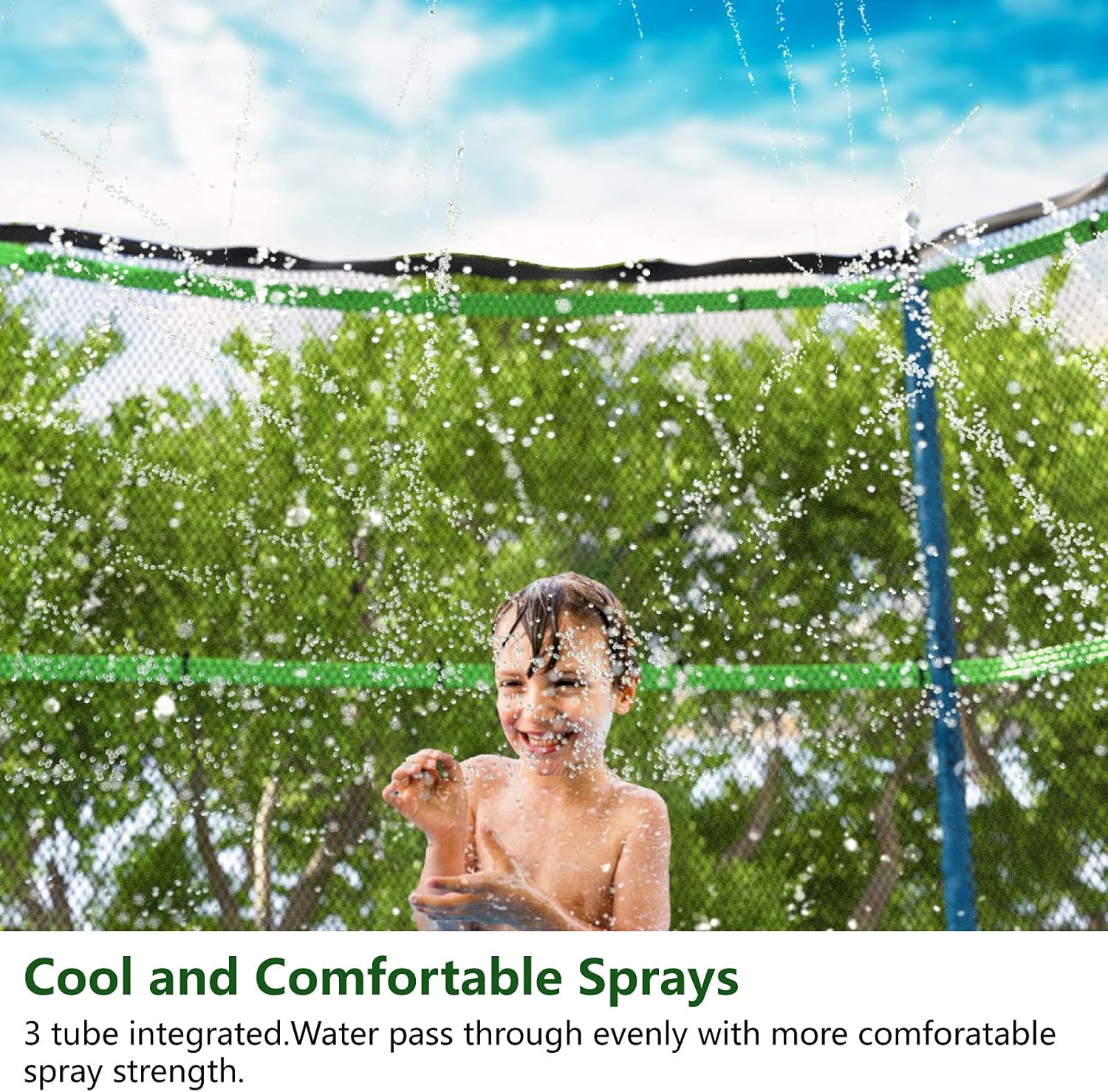 Jasonwell Trampoline Sprinkler Kids Outdside: Trampoline Accessories Waterpark Tropical Party Summer Outdoor Fun Water Games Toys Sprinklers Backyard Water Park Activity Toy for Kids Boys Girls (39FT) - Image 5