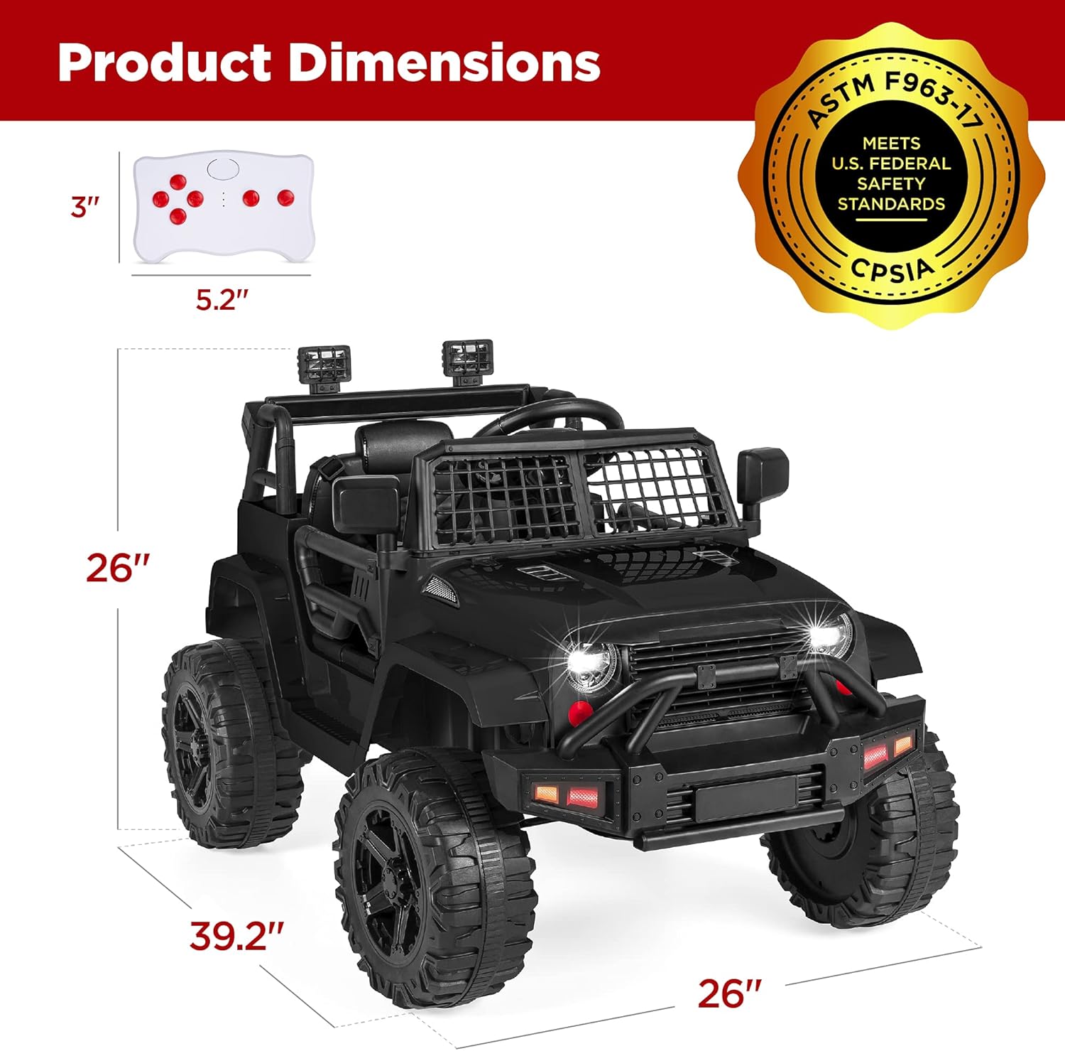 Best Choice Products 12V Kids Electric Vehicle Toy Ride On Car with Parent Remote Control for Toddlers, Seat Harness, 61 lbs Weight Capacity, Locking Doors, Spring Suspension, Bluetooth - Black - Image 7