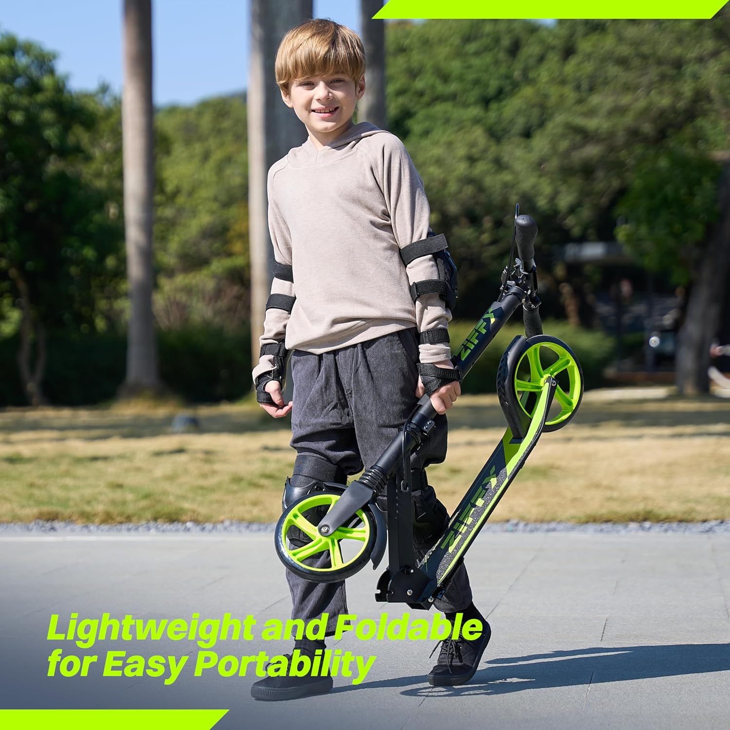 JOVA ZIFFY Scooter for Kids with Hand Brake, Foldable Kick Scooter for Ages 6-12, Lightweight Scooter for Boys with 4 Adjustable Heights, ABEC9 Bearings, Supports Up to 220 lbs - Image 7