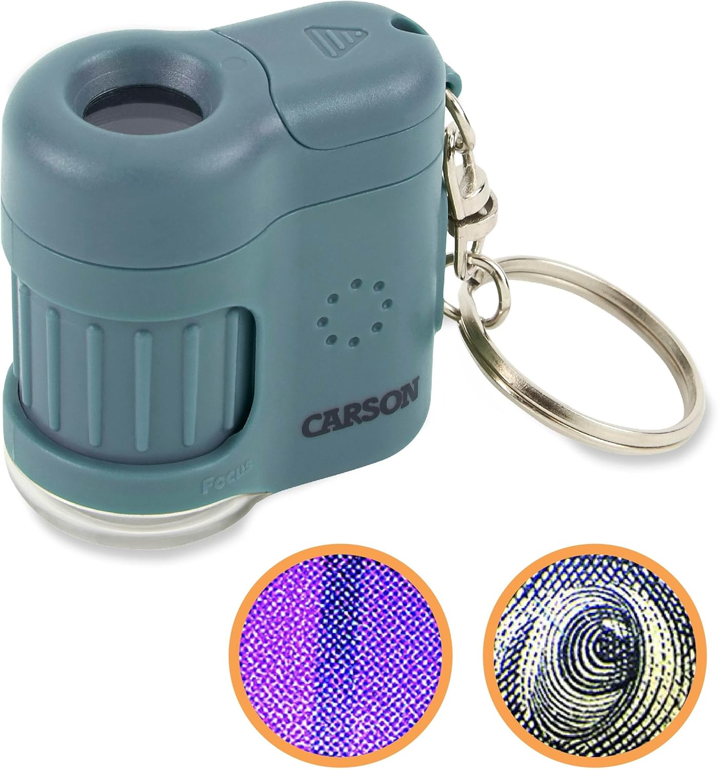 Carson MicroMini 20x Pocket Microscope for Adults, UV and LED Flashlight, Blue (MM-280B)