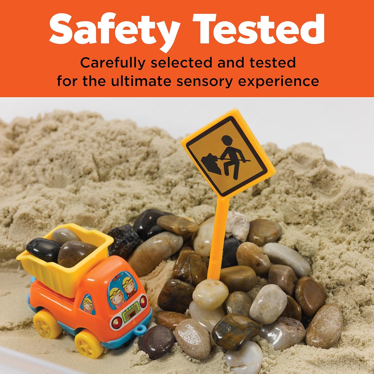 Creativity for Kids Sensory Bin: Construction Zone Playset - Preschool Learning Activities, Excavator Toys for Boys Ages 3-5+, Outdoor Toys and Gifts for Kids - Image 6