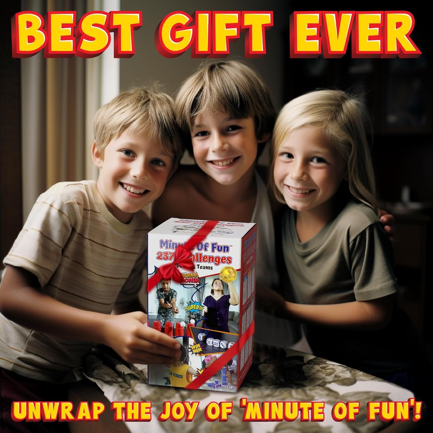 Funwares Original 237 Minute of Fun Games - Minute to Win It Family Party & Travel for Kids & Adults, 2-12 Players! Ready to Play Right Out of The Box! - Image 6