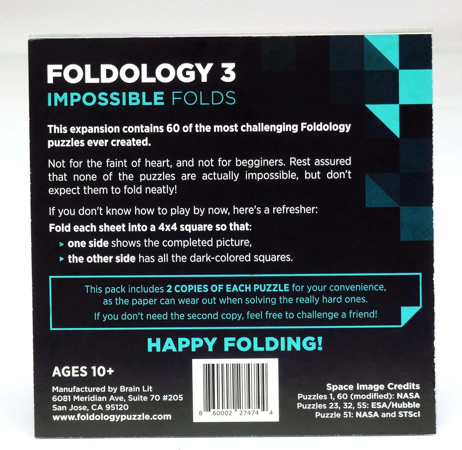 FOLDOLOGY 3 - Impossible Folds. Expert-Level Puzzle Game. 60 Origami Brain Teasers for Teens and Adults. Challenging, Not for Beginners. Ages 13+ - Image 3
