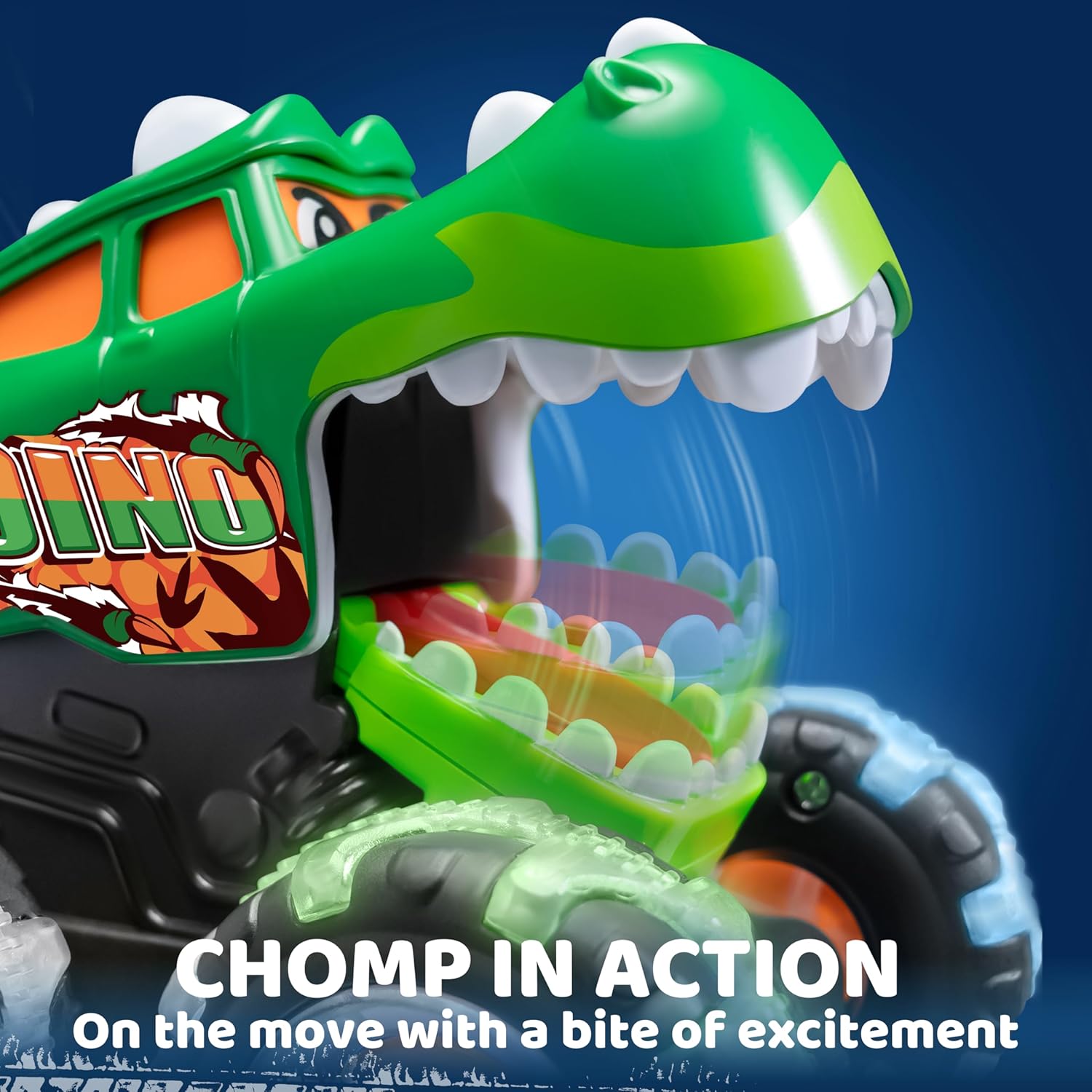 JOYIN 3 Pack Monster Truck Toy - Motion Activated Light Up Cars for Toddlers - Monster Glow Rover LED Wheels - Baby Boy Toys - Press and Go Dinosaur Trucks for Kids Boy Birthday Gifts - Image 4