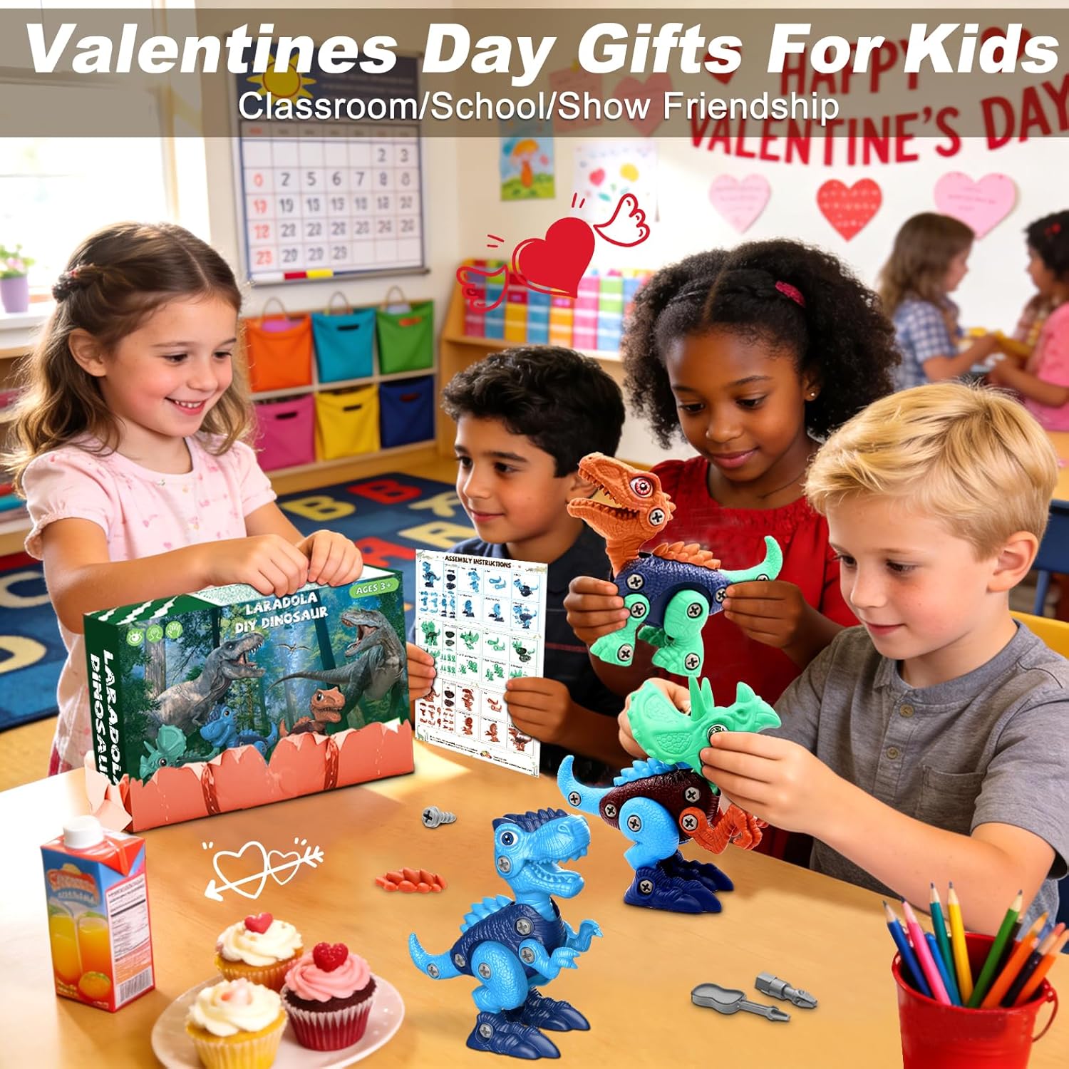 Laradola Take Apart Dinosaur Toys: 3 Pack Dinosaur Construction Building Set with Electric Toy Drill & Screwdrivers - STEM Educational Hands-On Play Birthday Gift for Boys Girls Ages 3-5 5-7 - Image 7
