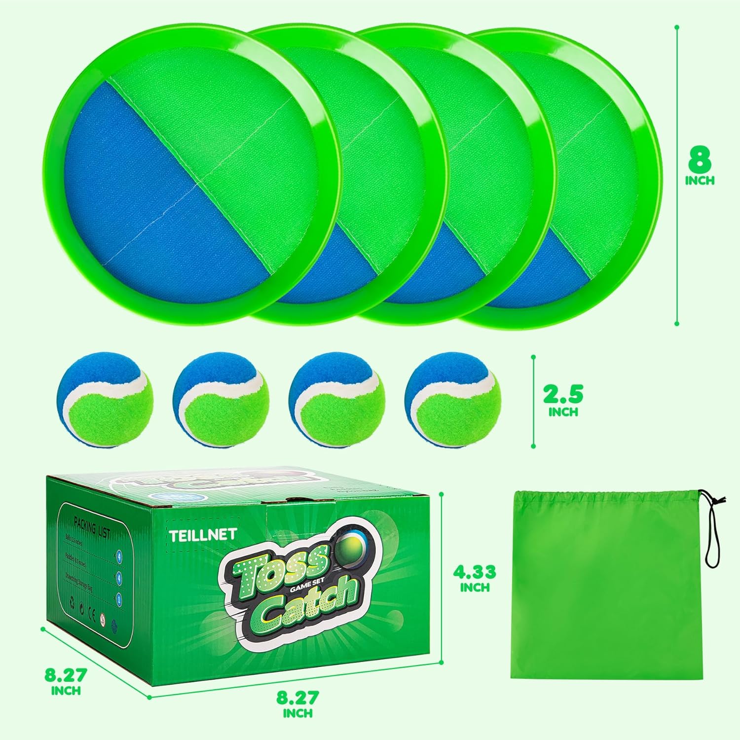 Toss and Catch Ball Set Upgraded - Kids Toys Beach Toys Baseball Games - Sturdy & Water-Resistant Great for Outdoor Pool Yard Games - Classic Gift for Boys Girls 3 4 5 6 7 8 9 10 11 12+ Years Old - Image 6