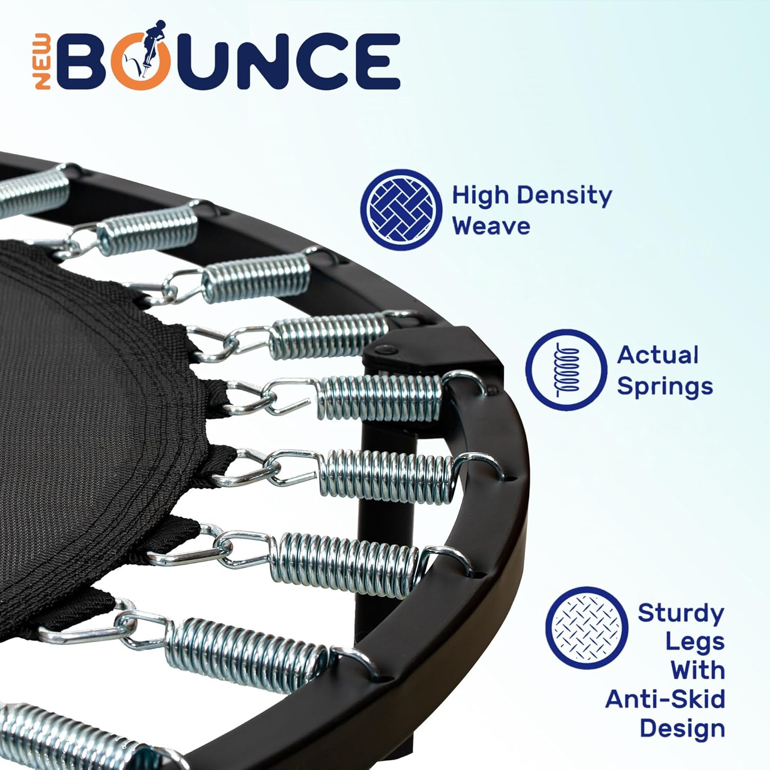 New-Bounce Mini Trampoline - Foldable Trampoline for Children and Adults - Fitness Rebounder Trampoline - Holds Up to 150-220 Lbs - Image 2