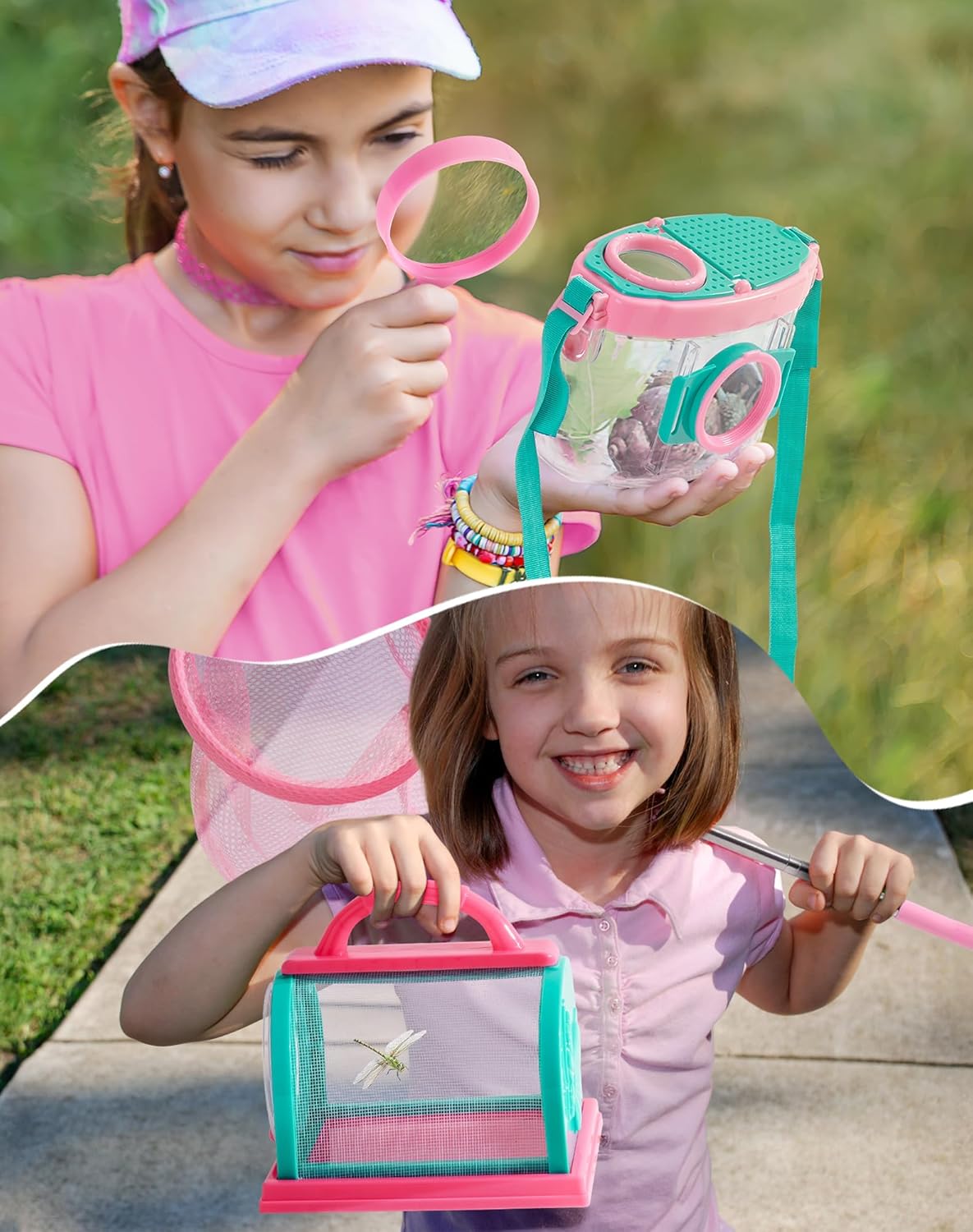 ROBUD Kids Explorer Kit, Bug Catcher Kit with Bag Kit, Pink Outdoor Exploration Set for Camping, Montessroi Toy for Kids Coming Closer to Nature,WRP28 - Image 6