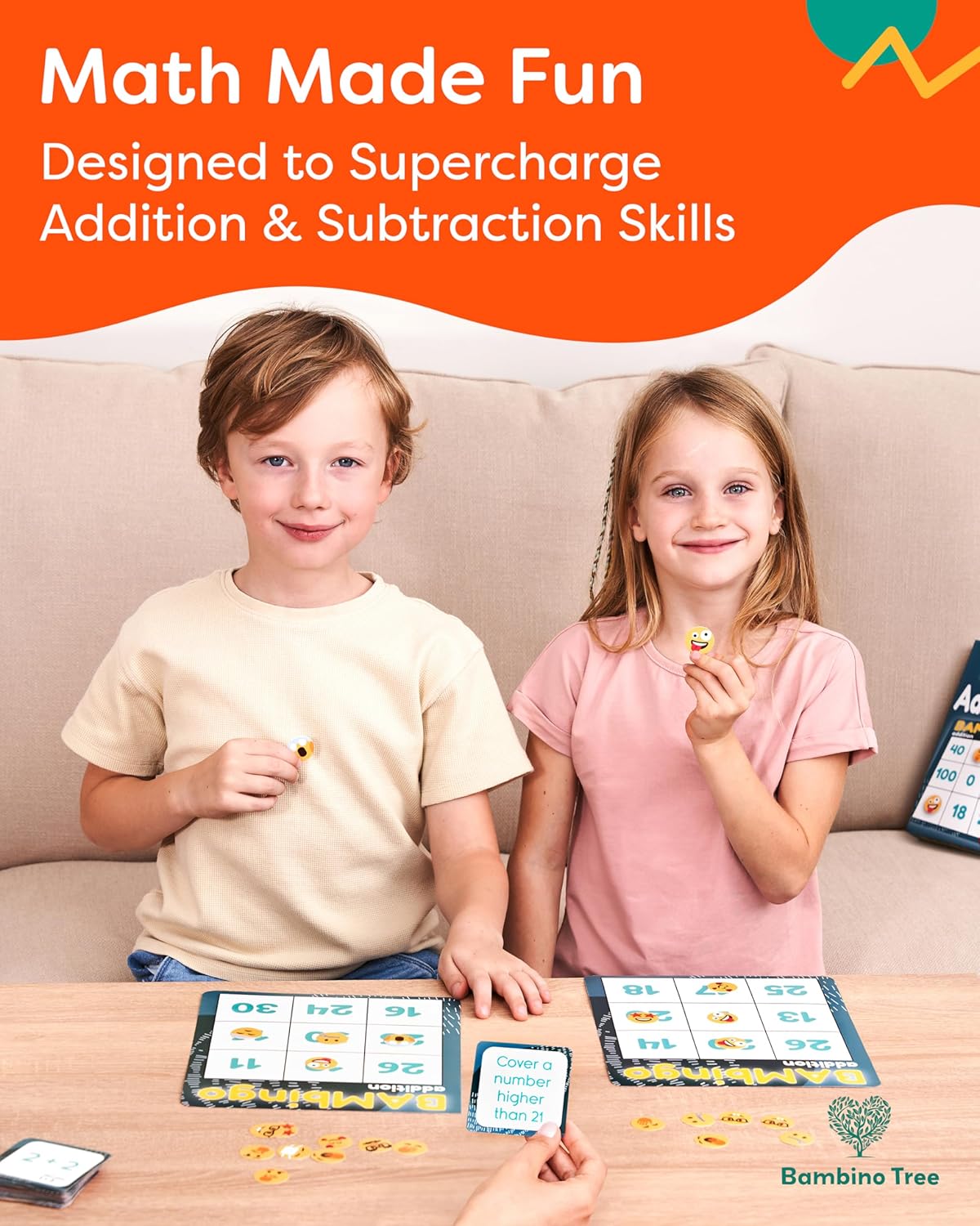 THE BAMBINO TREE Addition and Subtraction Facts Bingo Game - 1st 2nd & 3rd Grade Educational Math Learning for Classroom & Homeschool - Image 5