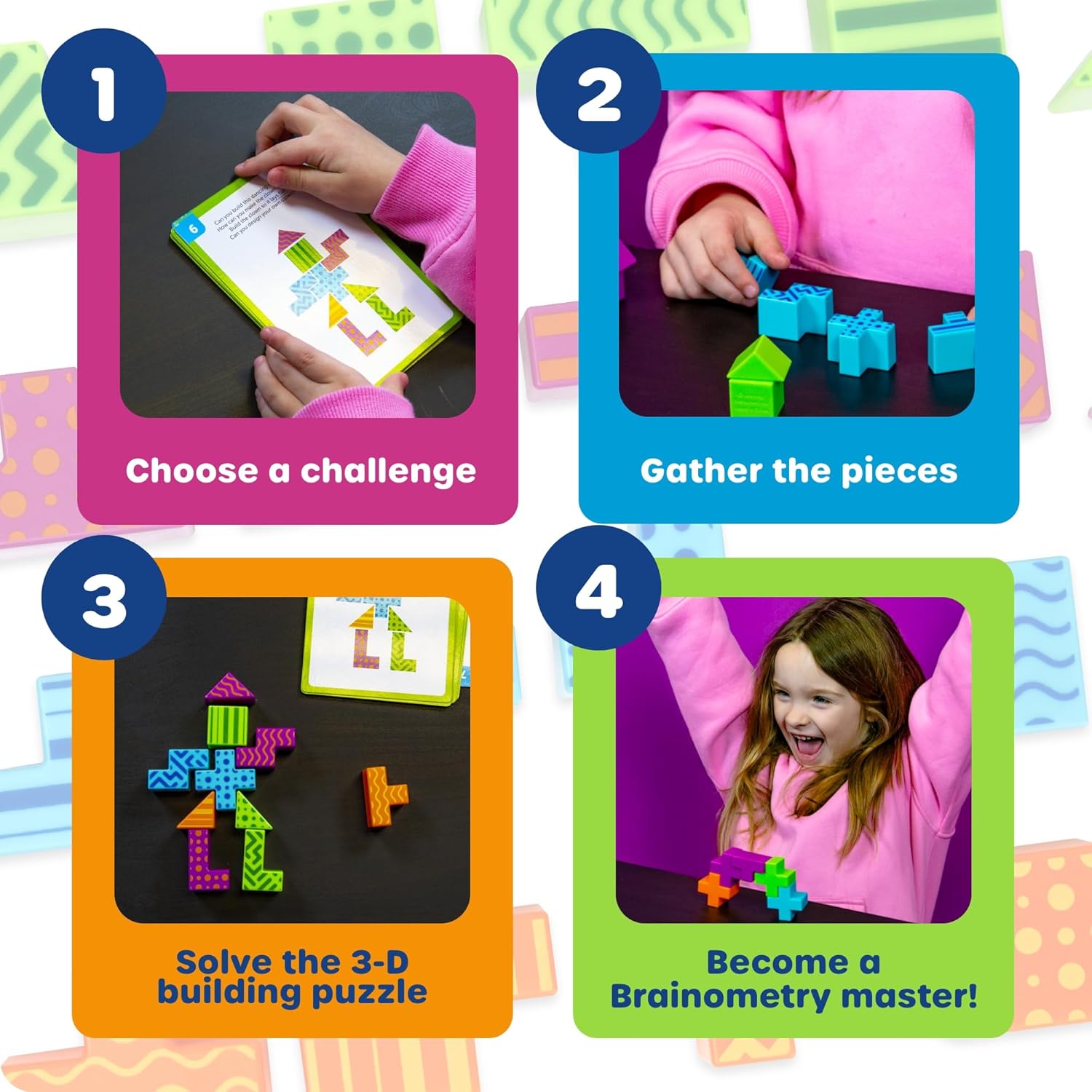 Learning Resources STEM Explorers Brainometry - 3d Puzzle, Brain Games, Brainteaser, Building Logic Toys, Gifts For Boys and Girls, Fine Motor Skills , Pattern Blocks, Math Manipulatives - Image 3