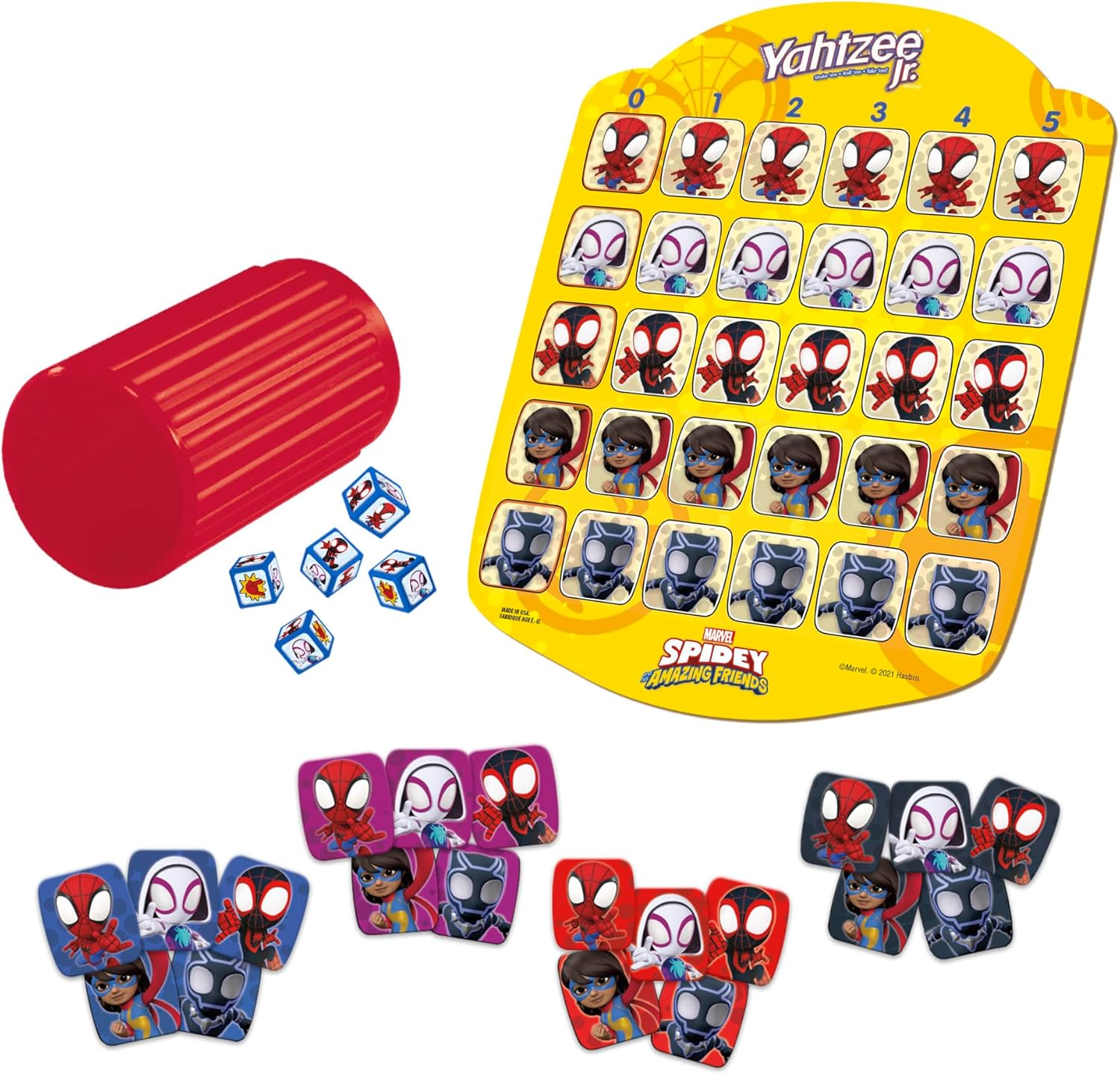Hasbro Gaming Spidey and His Amazing Friends Yahtzee Jr.Marvel Edition Board Game for Kids, Ages 4 and Up (Amazon Exclusive) - Image 9