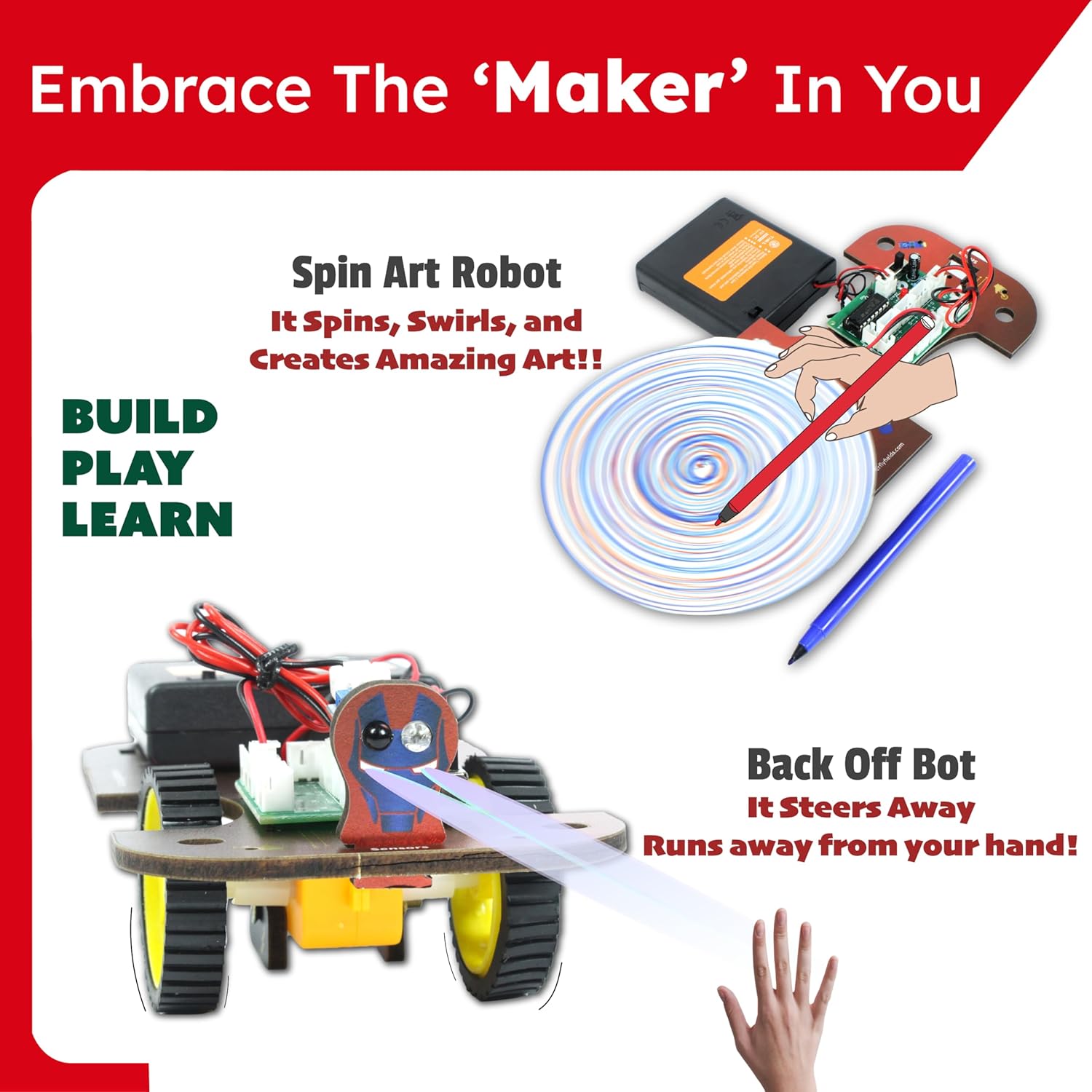 Butterfly EduFields 5in1 STEM Robotics Kit | Toys for Ages 8-13 | Smart Robot Car Kit | Gifts for Smart Kids | Electronics Robotics Kit for Kids 8-12 | Robot Building Toys Gift Set - Image 4