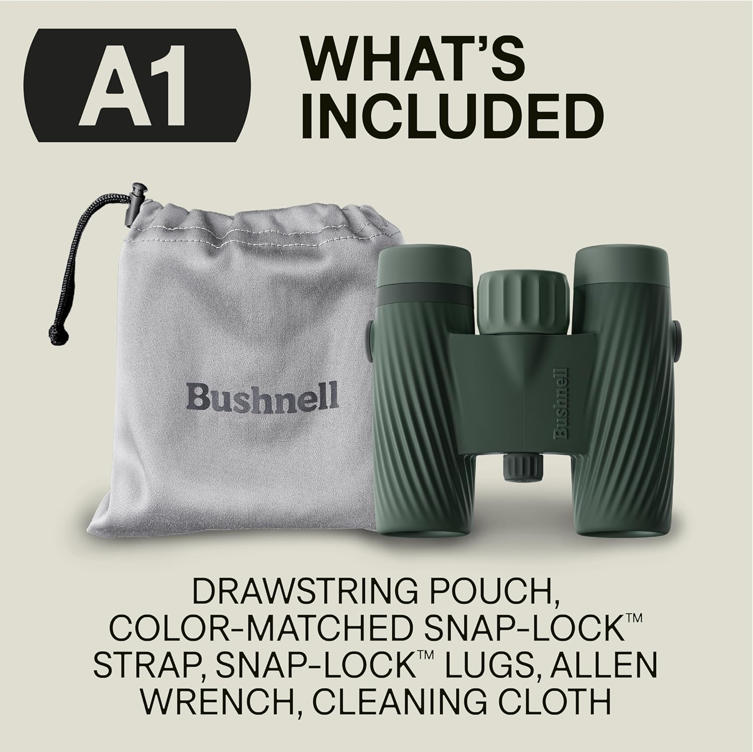 Bushnell A1 8x25 Compact Binoculars for Adults & Kids, Waterproof, Fogproof, 8X Magnification, Fully Multi-Coated Lenses & Rubber Armor - Cilantro Green - Image 8
