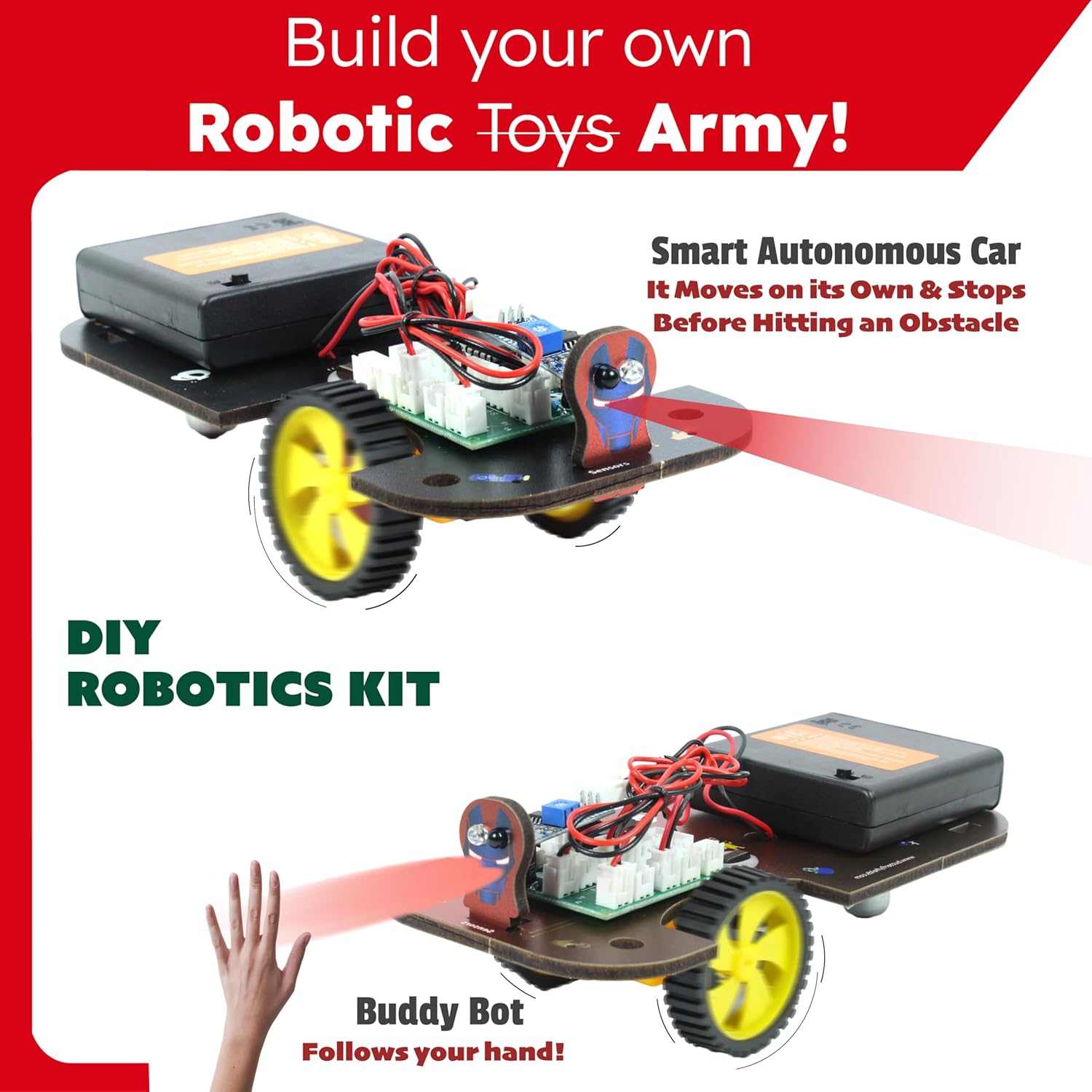 Butterfly EduFields 5in1 STEM Robotics Kit | Toys for Ages 8-13 | Smart Robot Car Kit | Gifts for Smart Kids | Electronics Robotics Kit for Kids 8-12 | Robot Building Toys Gift Set - Image 3