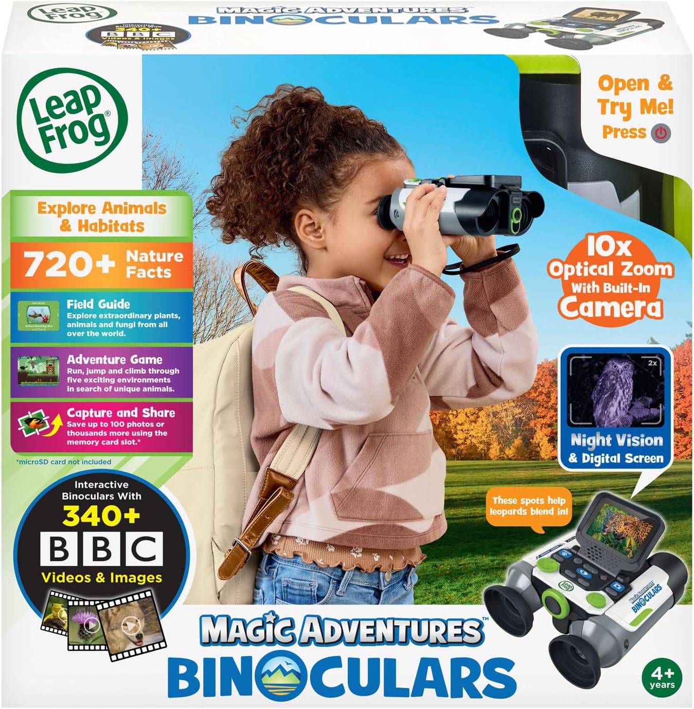 LeapFrog Magic Adventures Binoculars with Screen Capture, Night Vision for Kids Ages 4 and up, White - Image 7
