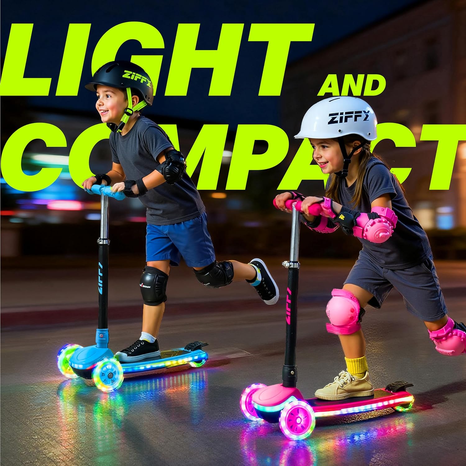 JOVA ZIFFY Light-Up Toddler Scooters for Kids 3-8, 3 Wheel Kids Scooter for Boy Girl 110lbs, 20 Dynamic LED Lights, 4 Adjustable Height Ride-on Kick Scooter, Lean-to-Steer Anti-Slip Wide Deck - Image 7