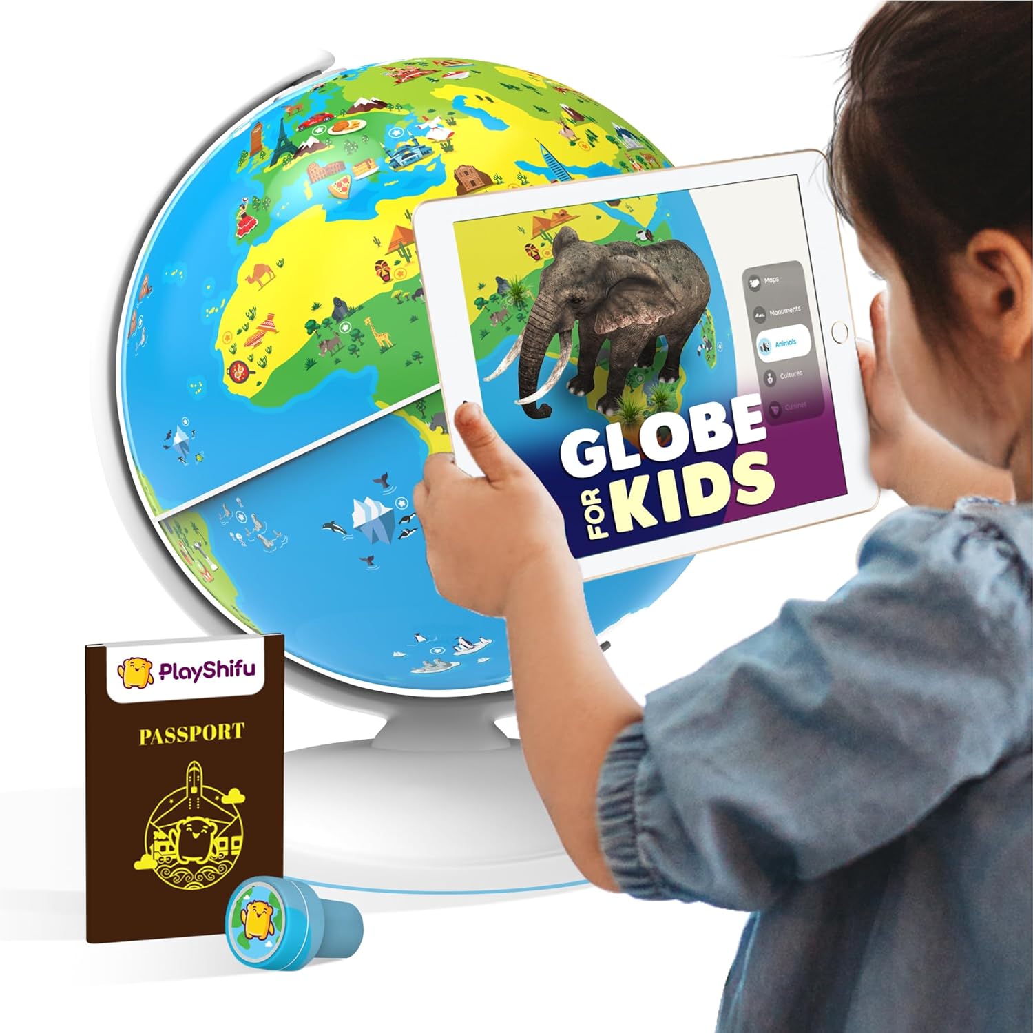 PlayShifu Globe for Kids– Orboot Earth: Interactive Kids Globe with 1000+ Facts on Animals, Places & Monuments | Tech-Powered Learning Toy & STEM Gift for Kids Ages 4–10 - Image 2