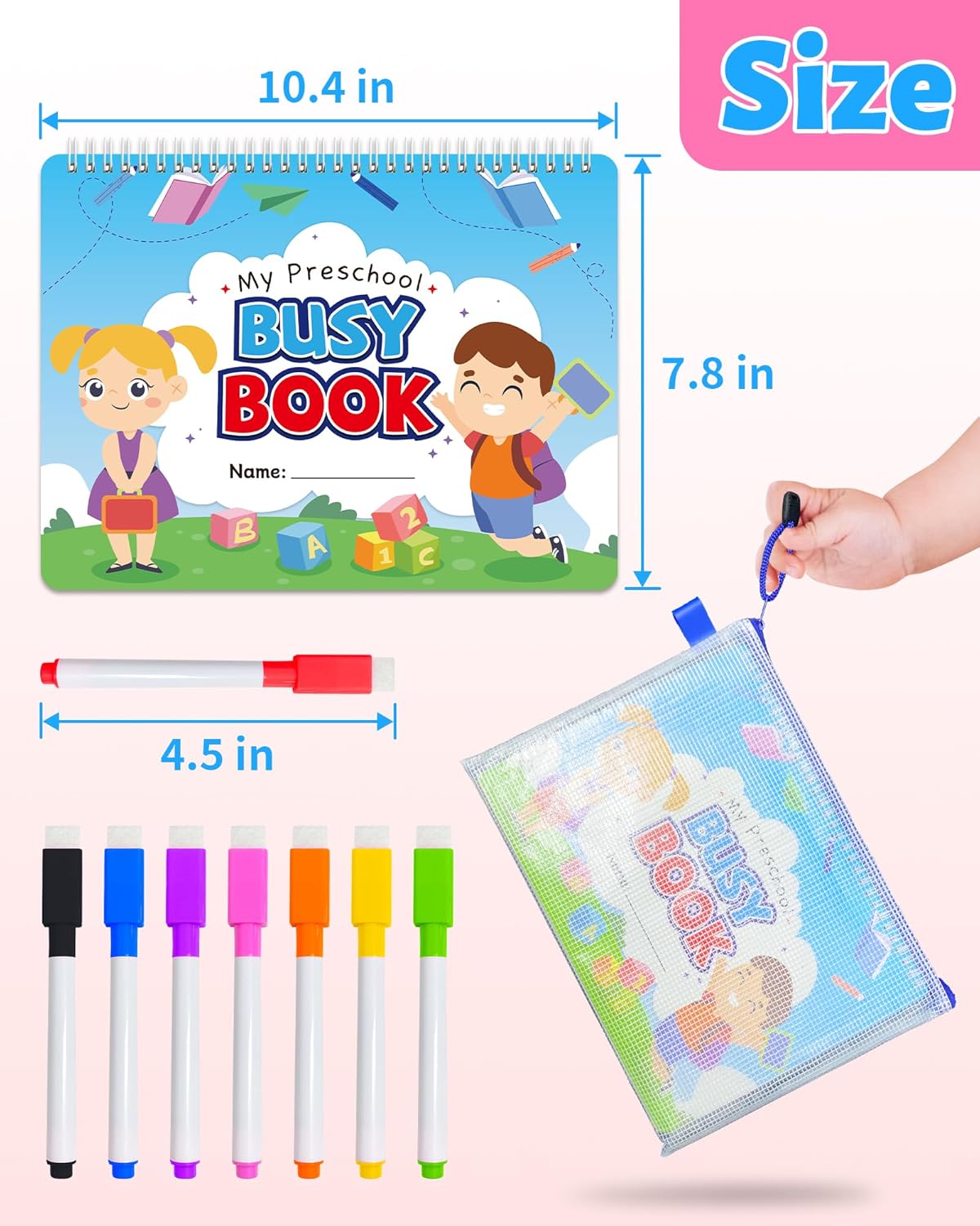 Benresive Busy Book for Toddlers 3-5, Montessori Preschool Learning Activities Book, Educational Sensory Travel Toys for Kids, Birthday Gifts for Boys Girls Ages 3+ - Image 6