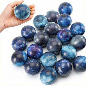 LovesTown 20 PCS Galaxy Stress Balls Bulk, 2.5 Inch Foam Squeeze Balls for Stress Relief Outer Space Astronaut Themed Party Class Carnival Reward