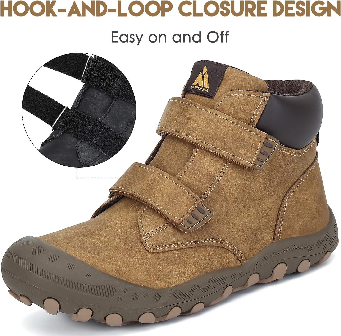Mishansha Kids Hiking Boots Toddler Girls Boys Hiking Shoes Water-Resistant Anti-Collision Non-Slip Athletic Outdoor Trekking Boots - Image 5
