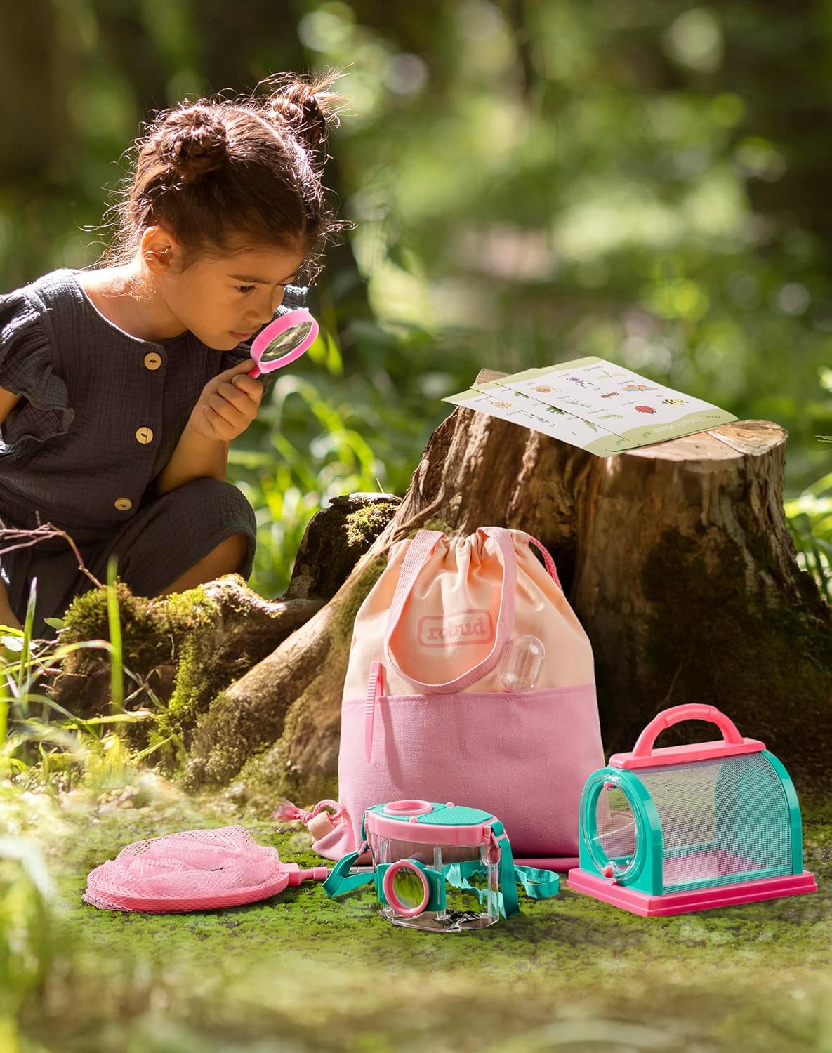 ROBUD Kids Explorer Kit, Bug Catcher Kit with Bag Kit, Pink Outdoor Exploration Set for Camping, Montessroi Toy for Kids Coming Closer to Nature,WRP28 - Image 8