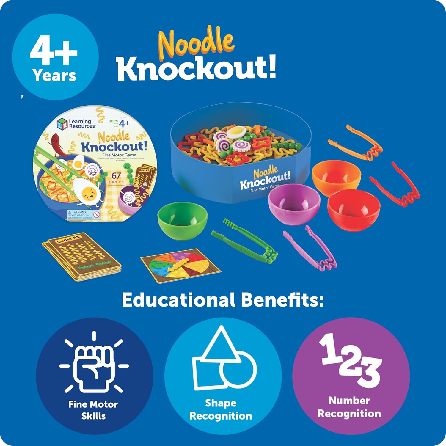 Learning Resources Noodle Knockout Fine Motor Game - Games for Kids Ages 4-8, Toddler Board Game, Educational Matching Kids Games, Preschool and Kindergarten Classroom Game, Gifts for Toddlers - Image 7