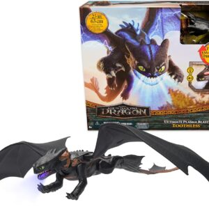 DreamWorks Dragons, How to Train Your Dragon, Ultimate Plasma Blast Toothless, 25” Wings with Lights & Sounds Action Figure, Kids Toys for Boys Ages 4 and up