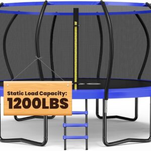ORCC Kids Trampoline, 1200LBS Weight Capacity Outdoor Trampoline 16 15 14 12 10 8FT Yard Trampolines for Kids Adults