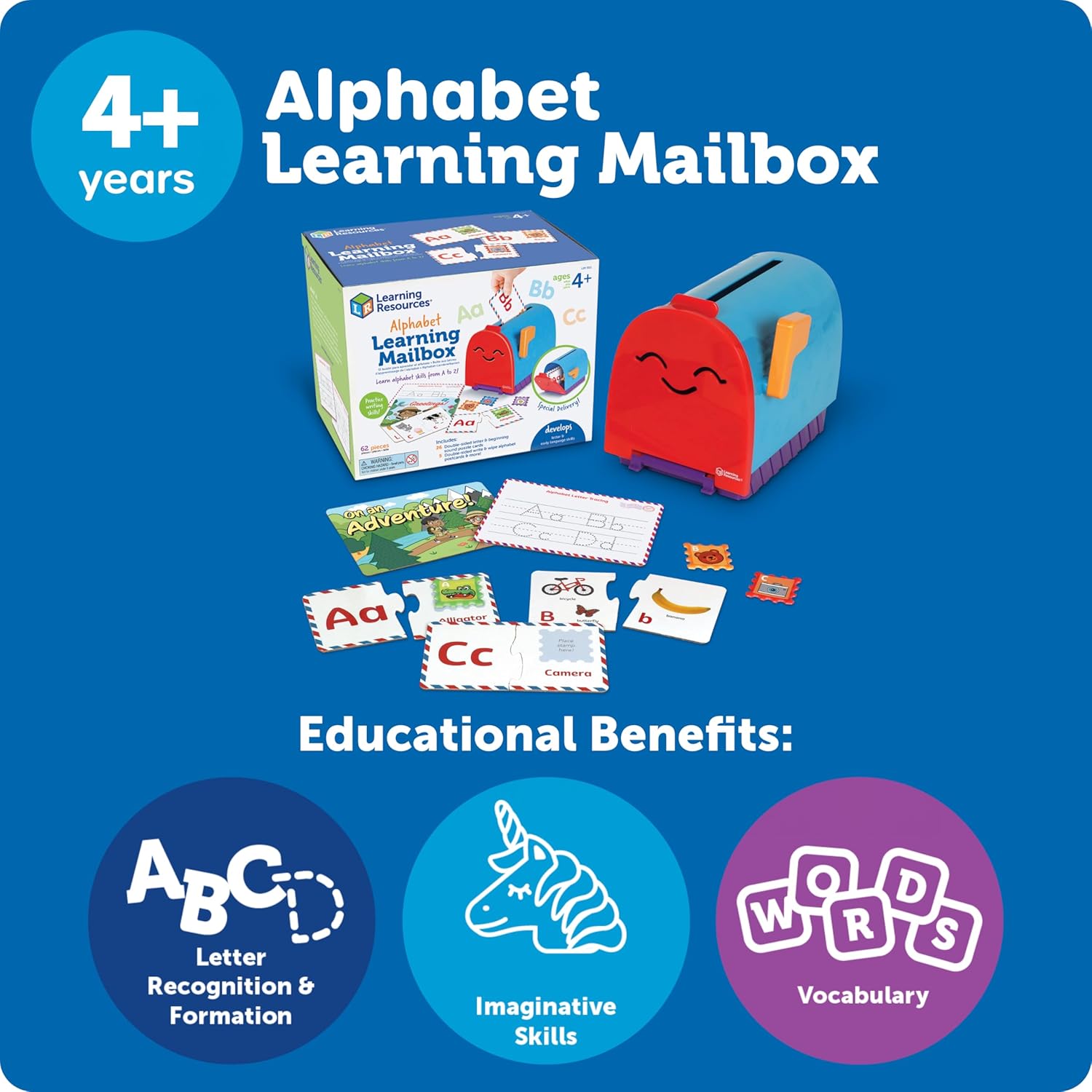 Learning Resources Alphabet Learning Mailbox - Montessori Toddler Toys, ABC Letter Tracing, Writing Practice, Manipulatives for Preschoolers, Gifts for Boys and Girls, Pretend Play, Fine Motor - Image 5